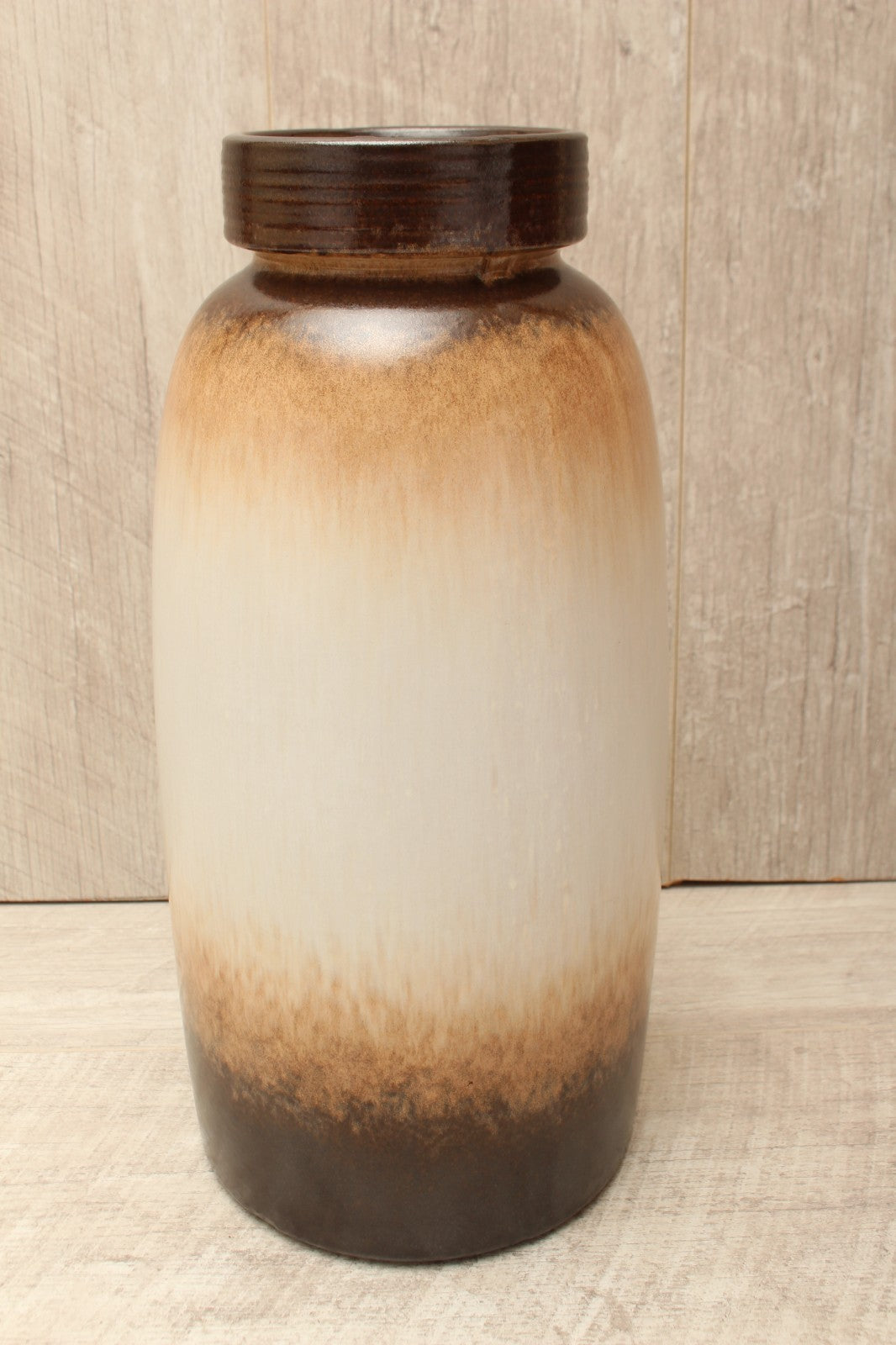Large Scheurich 553-38 West German Floor Vase Mid Century Ombre Fat Lava Era