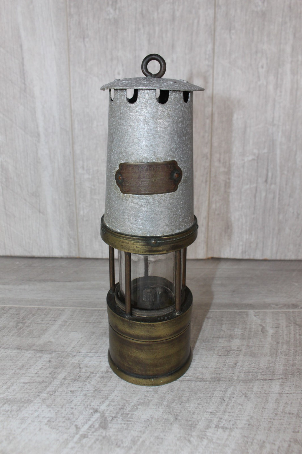JH Naylor Ltd Wigan Miners Safety Lamp Original Glass Collector Item Rare Brass