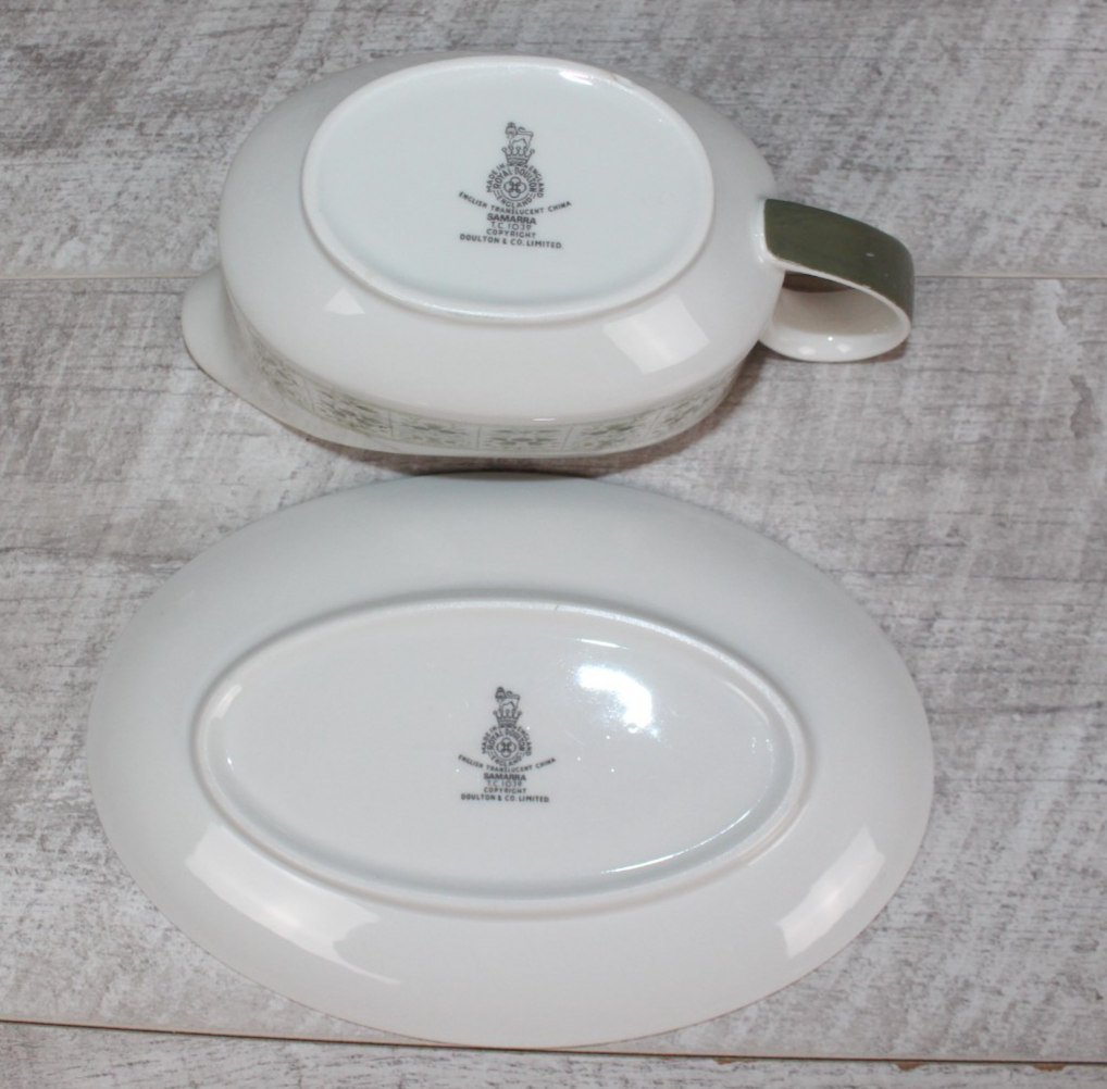Vintage Royal Doulton Fine Bone China Samarra Gravy Boat & Saucer