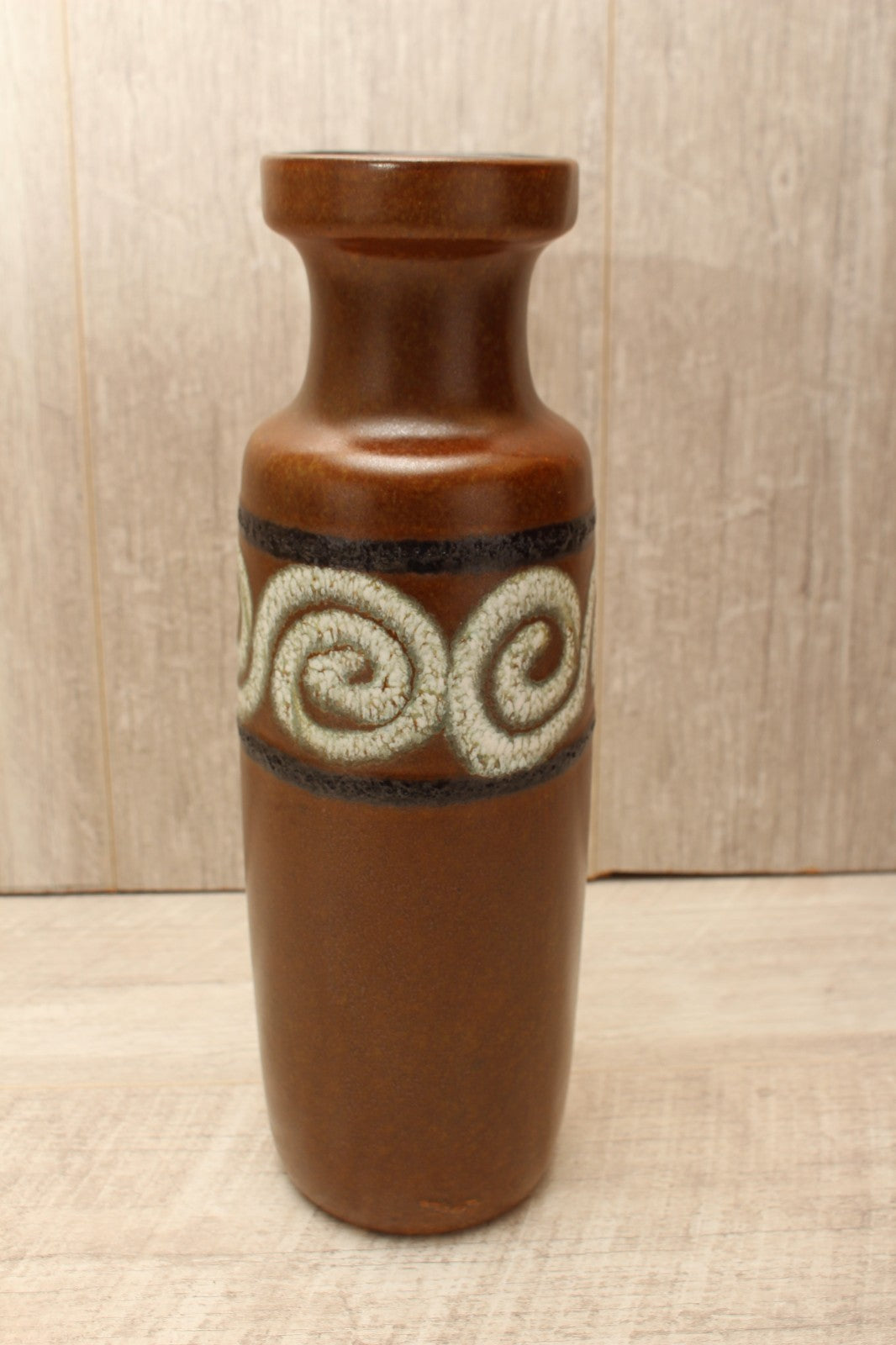 Vintage Scheurich 200-28 West German Pottery Vase Mid Century Swirl 1970s