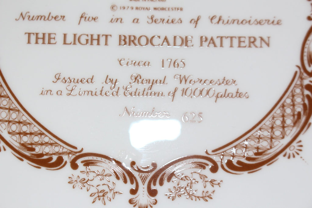 Royal Worcester ,Light Brocade Pattern Collectors Series Plate ,Ltd Ed of 10.000