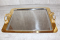 Vintage Italian INOX 18/10 Mirror Tray – 24kt Gold Plated Accents