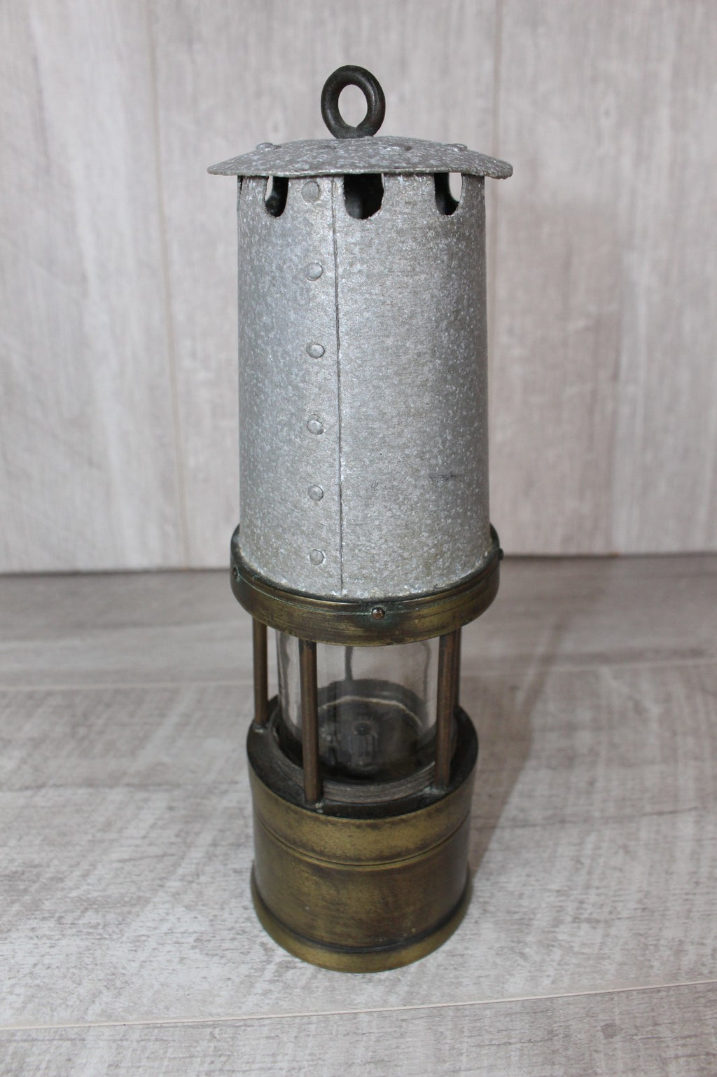 JH Naylor Ltd Wigan Miners Safety Lamp Original Glass Collector Item Rare Brass