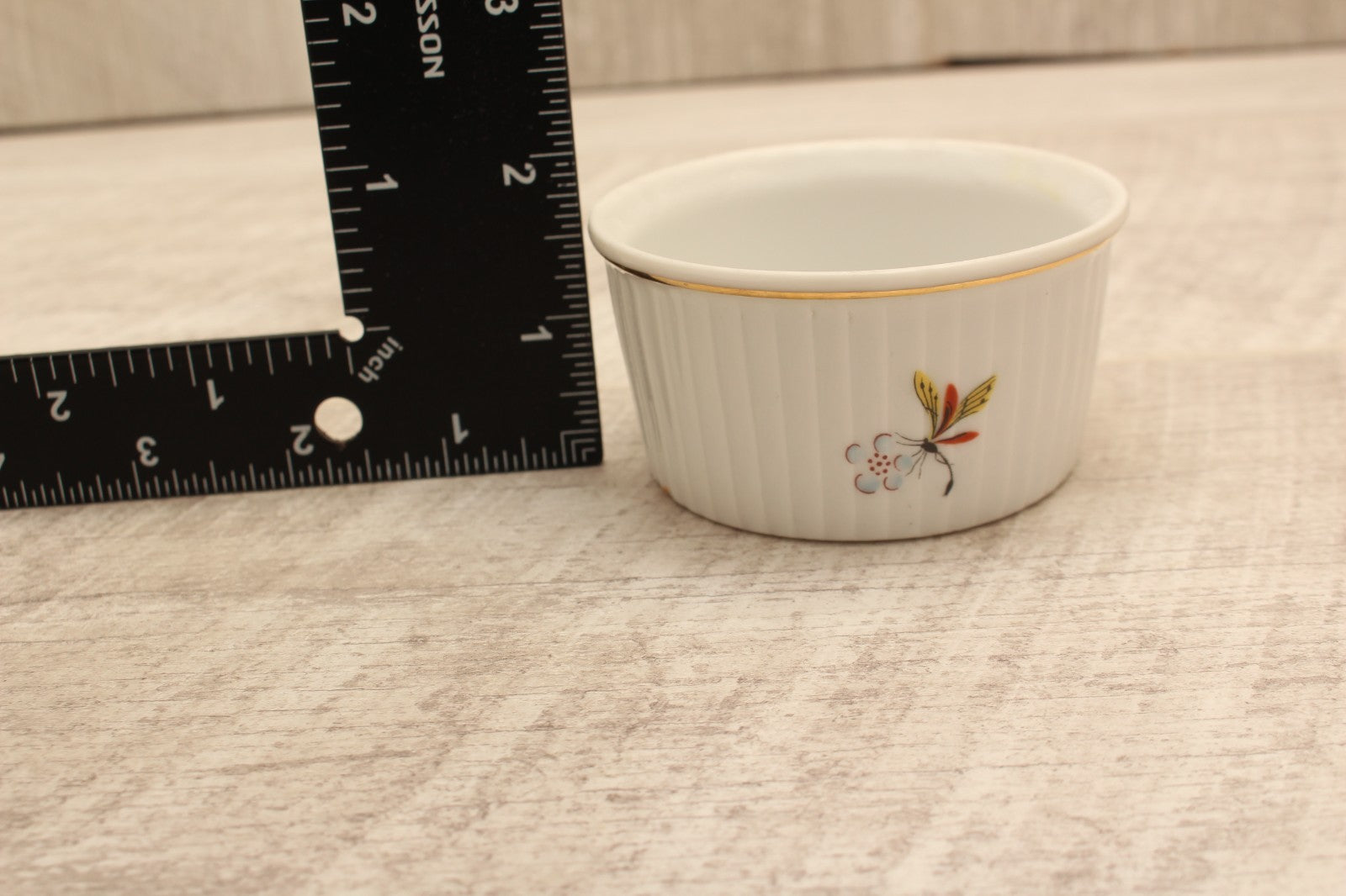 Royal Worcester Strawberry Fair Ramekin Souffle Dish Vintage Insect Shape 48