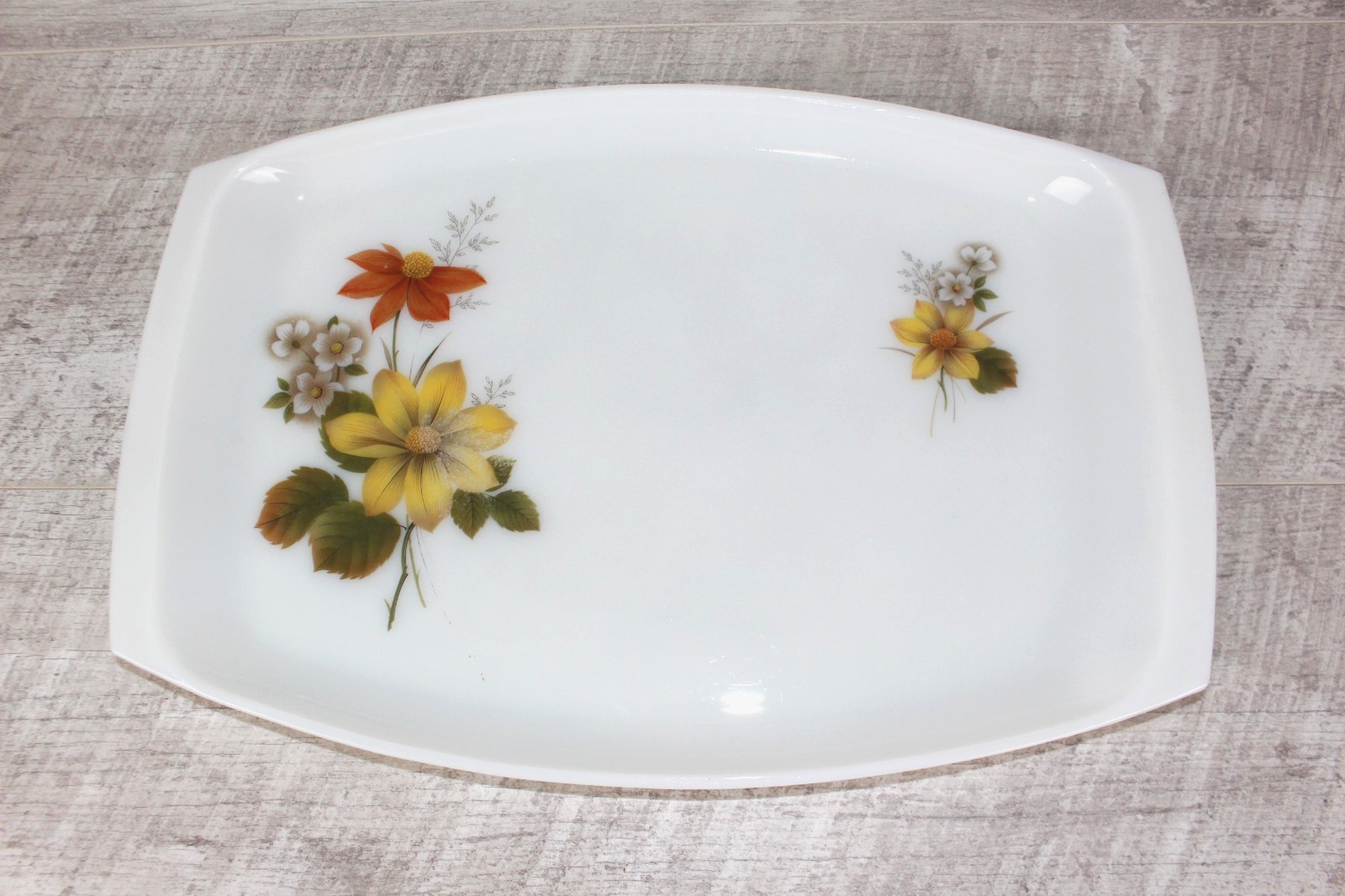 Vintage JAJ Pyrex Milk Glass  "Autumn Glory" Serving Platter