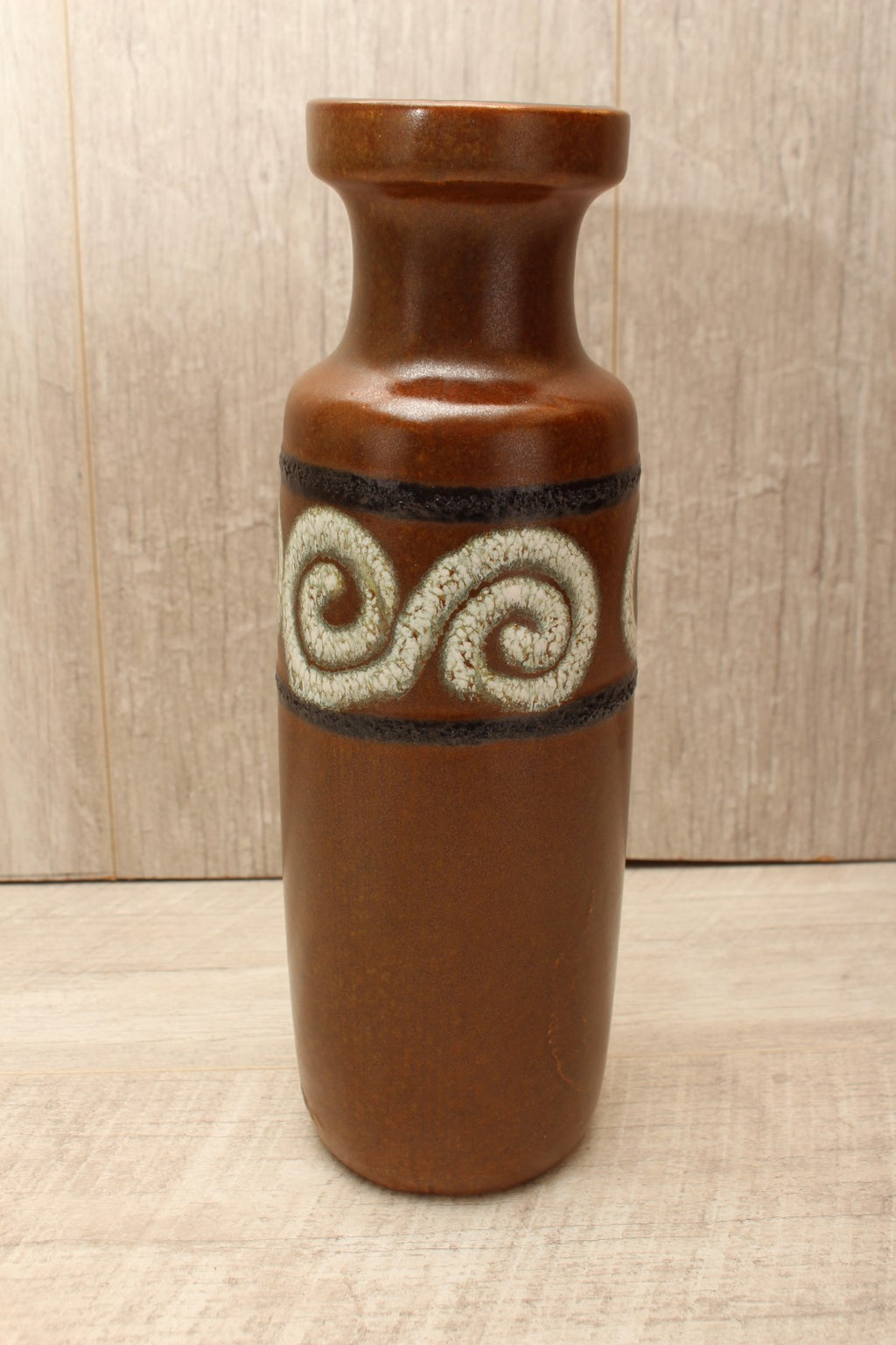 Vintage Scheurich 200-28 West German Pottery Vase Mid Century Swirl 1970s
