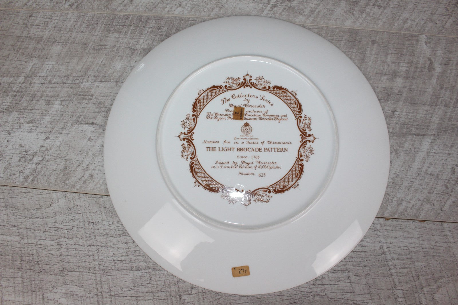 Royal Worcester ,Light Brocade Pattern Collectors Series Plate ,Ltd Ed of 10.000
