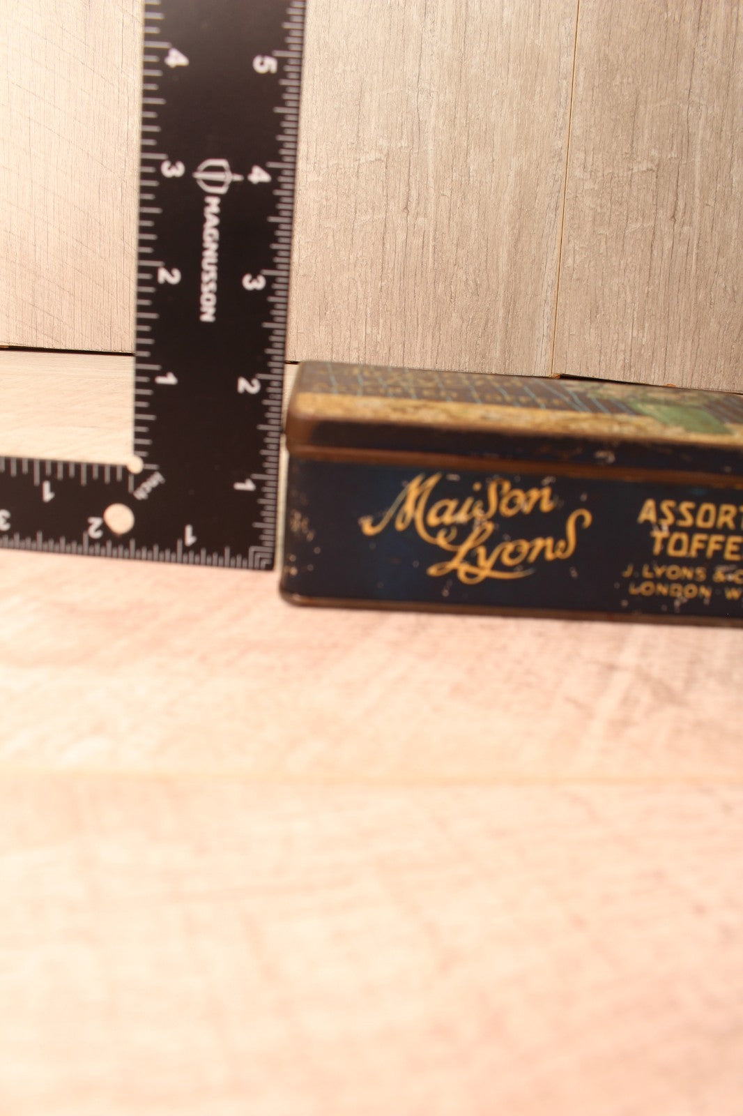 Vintage Maison Lyons Toffee Tin Excel Co London 1950s Floral Crest Sweet Box