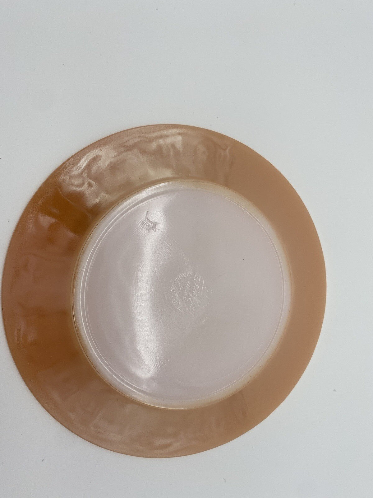 Side Plate Peach Lustre Vintage Fire King Anchor Hocking  Wheat Sheaf 7.75 “ Dia