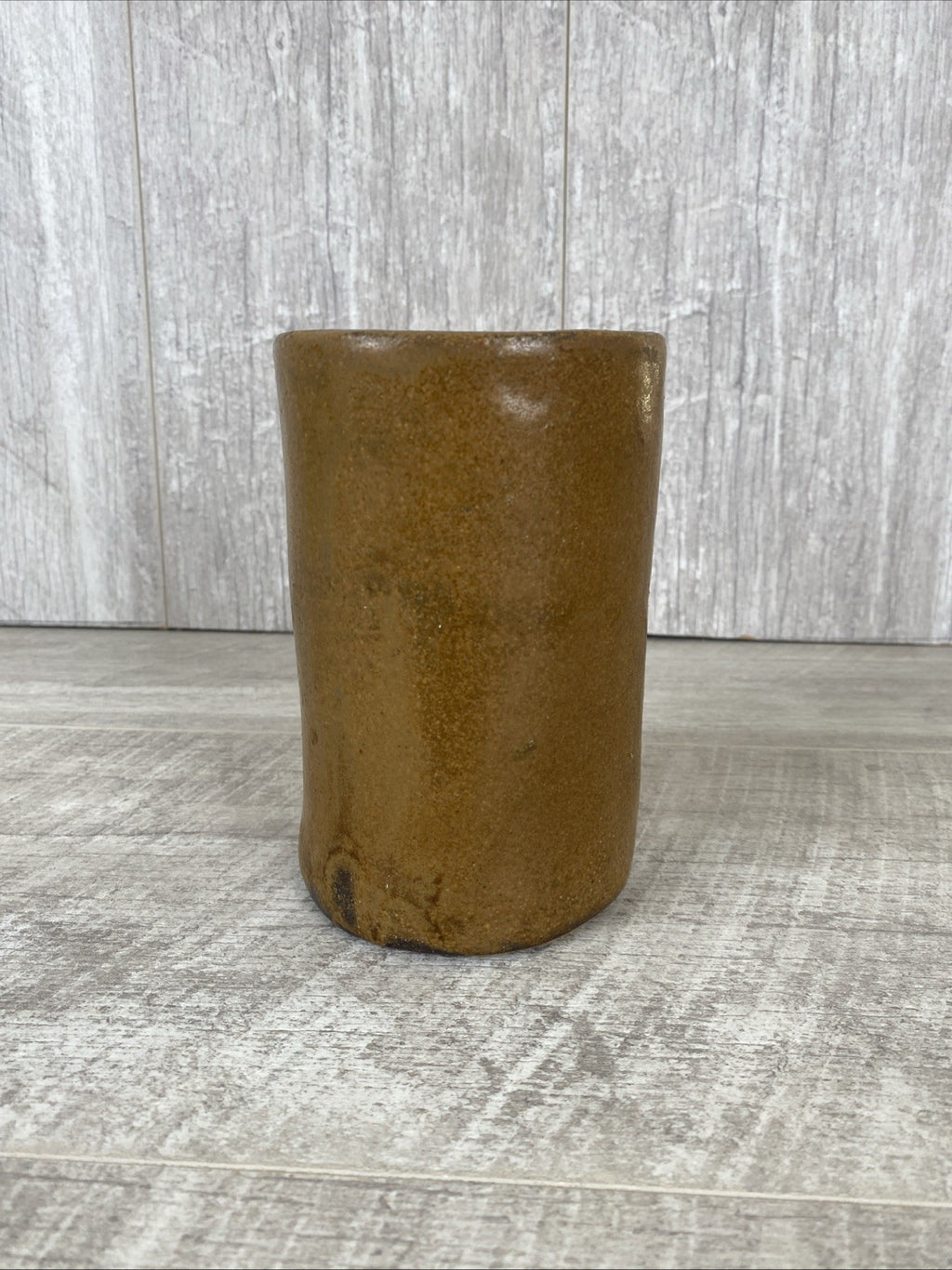 British Studio Pottery Brown Vase 6” Tall