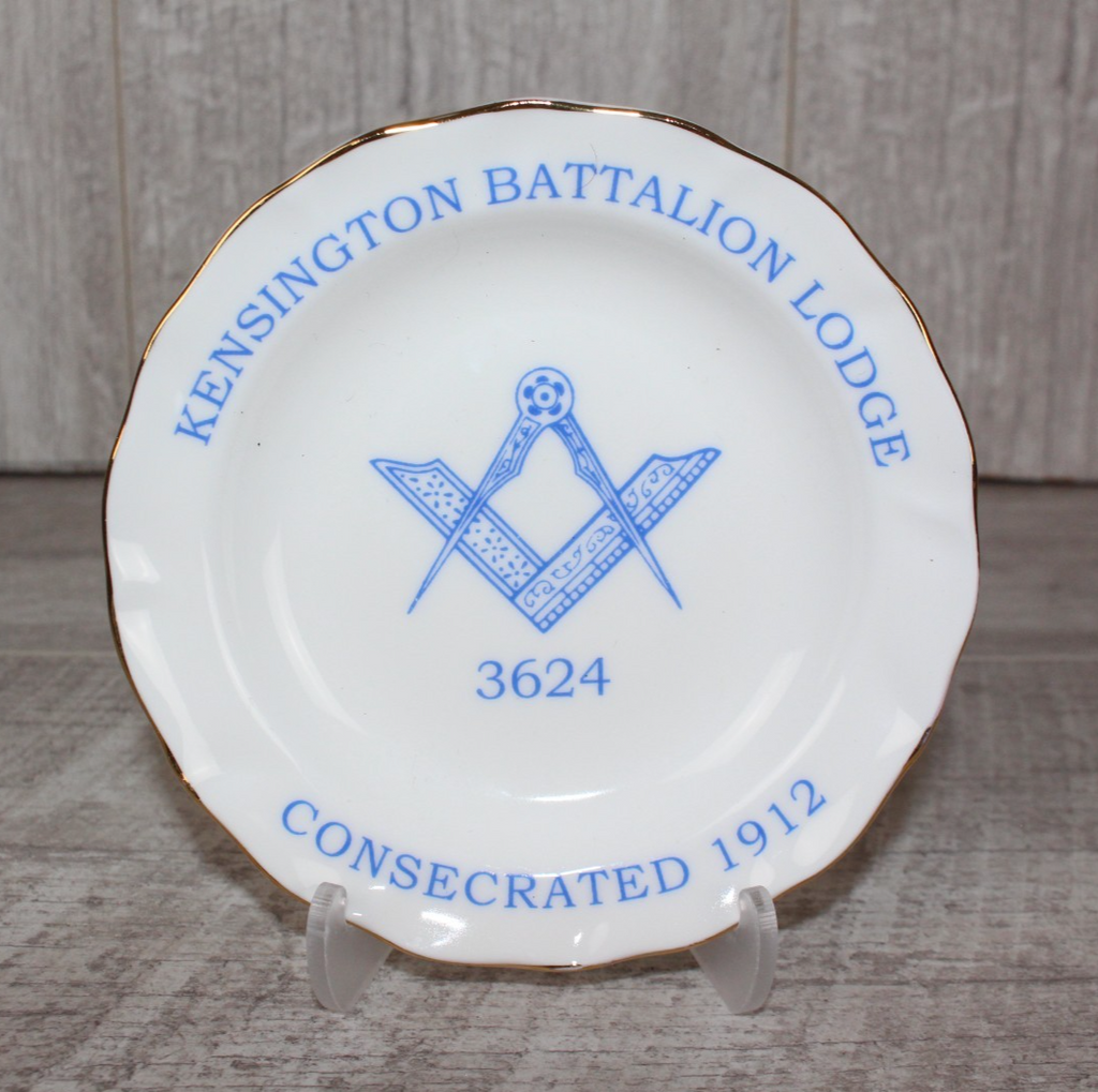 Vintage Masonic - Freemasons Saucer Guardian China Gold Trim Made in England
