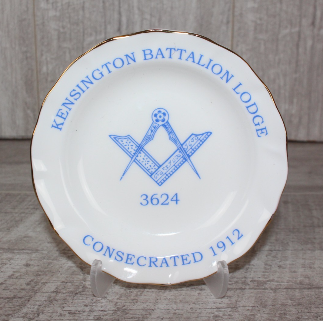 Vintage Masonic - Freemasons Saucer Guardian China Gold Trim Made in England