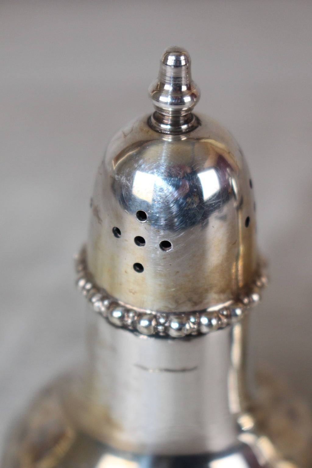 Vintage English Silver Plate Salt & Pepper Shakers - Hand Engraved Floral