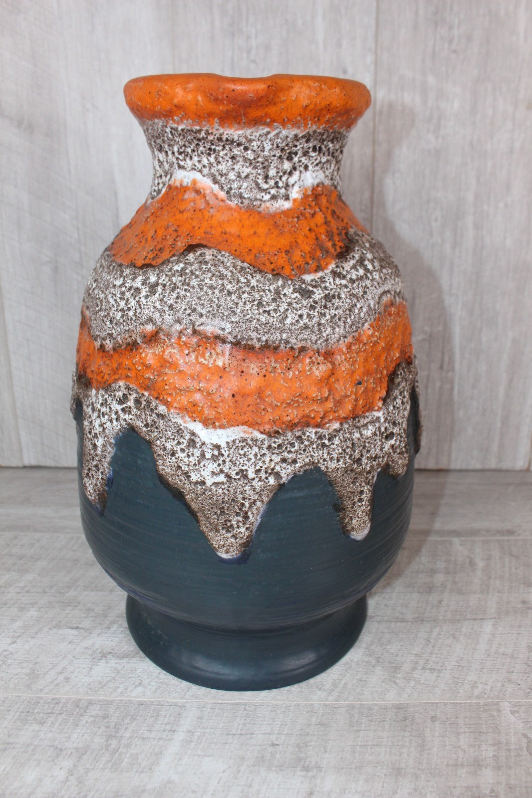 Large Vase Dumler And Breiden West German Pottery 649-40 Red & Orange Fat Lava