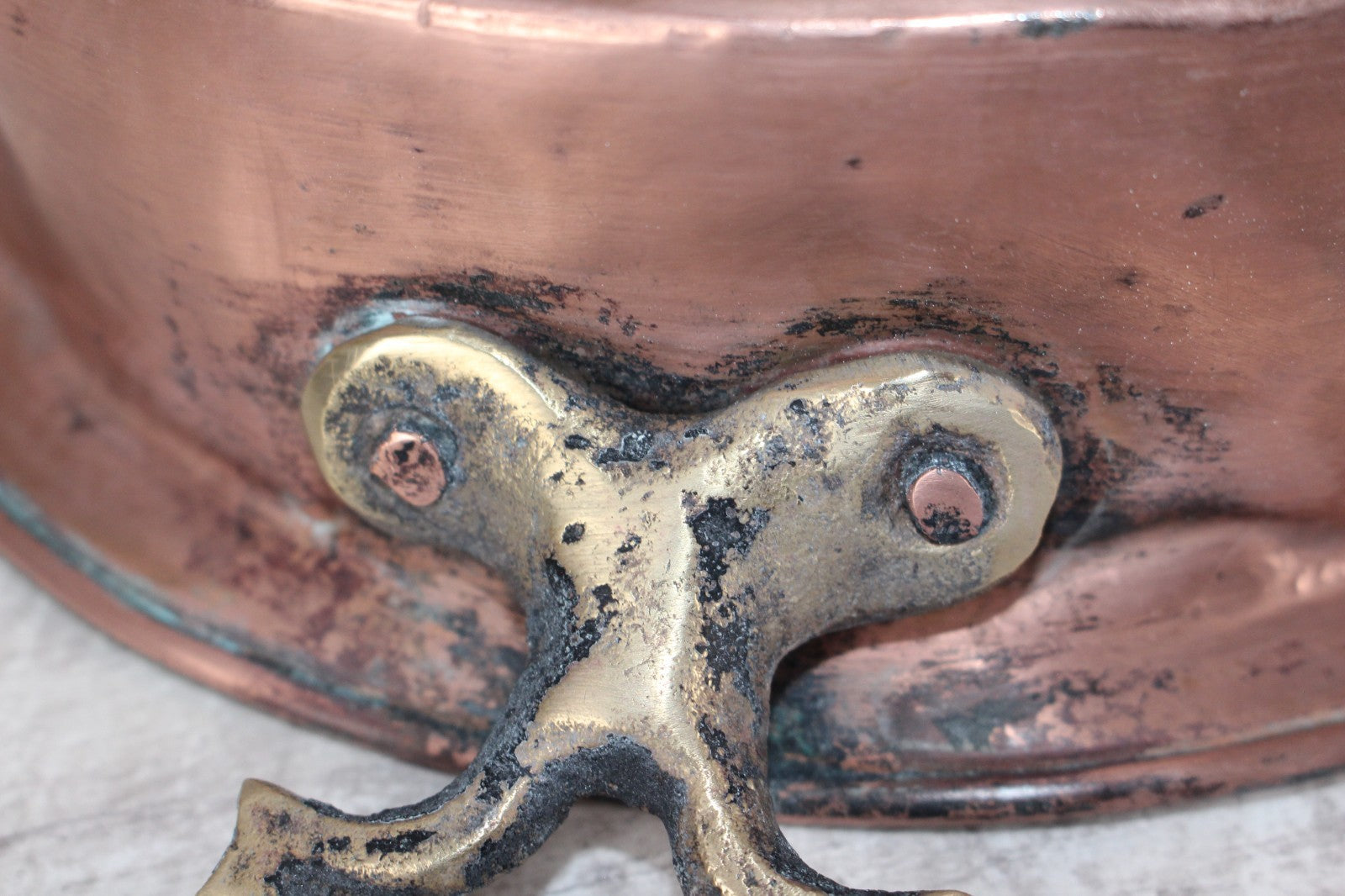 Antique French Copper Escargot Pan / Egg Poacher 11” - 19th Century Brass Handle
