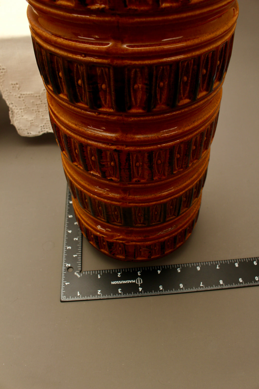 Large Scheurich 268-40 West German Floor Vase – 15 Inch Mid-Century Relief Pottery