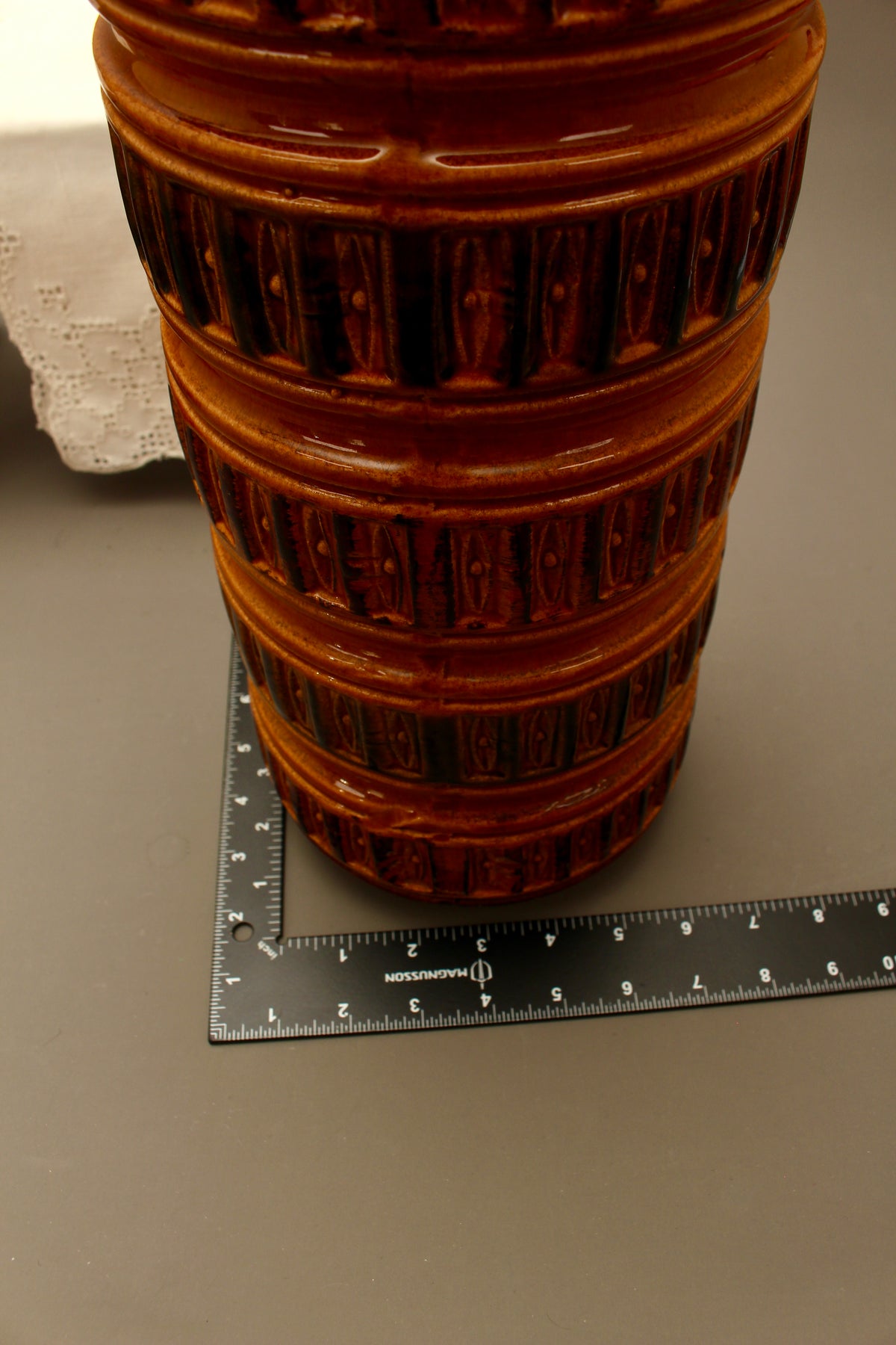 Large Scheurich 268-40 West German Floor Vase – 15 Inch Mid-Century Relief Pottery