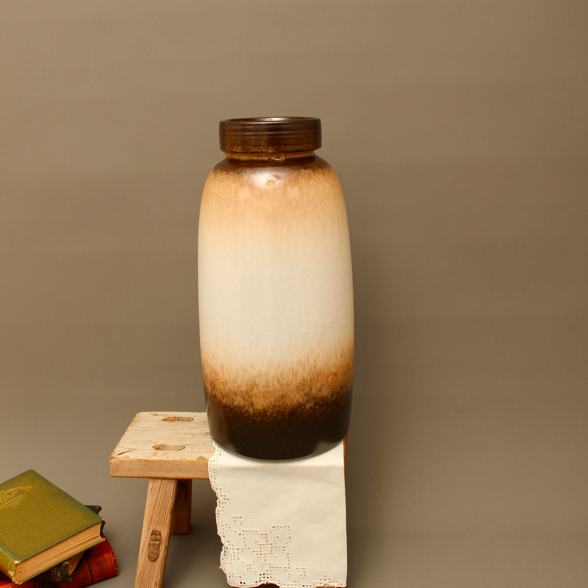 Large Scheurich 553-38 West German Floor Vase – 15 Inch Mid-Century Fat Lava Pottery