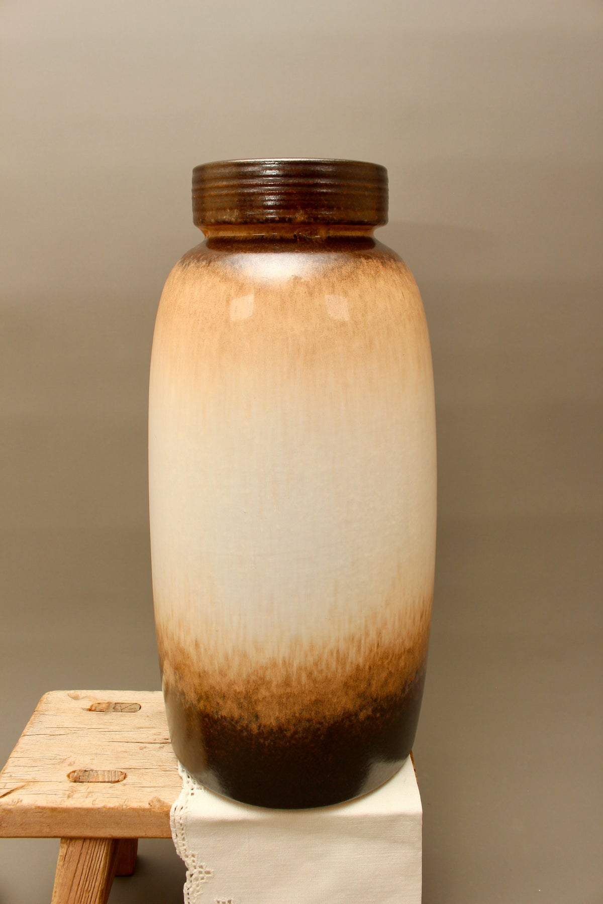 Large Scheurich 553-38 West German Floor Vase – 15 Inch Mid-Century Fat Lava Pottery