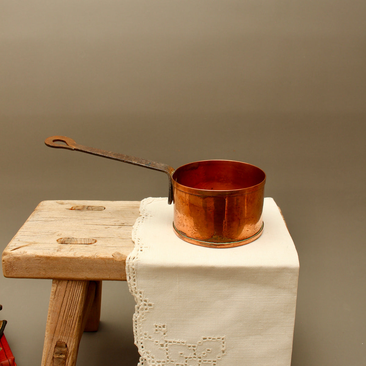 Vintage Jean Goardère Stamped French Copper Pan – 3 Inch Hand-Forged Sugar Pot