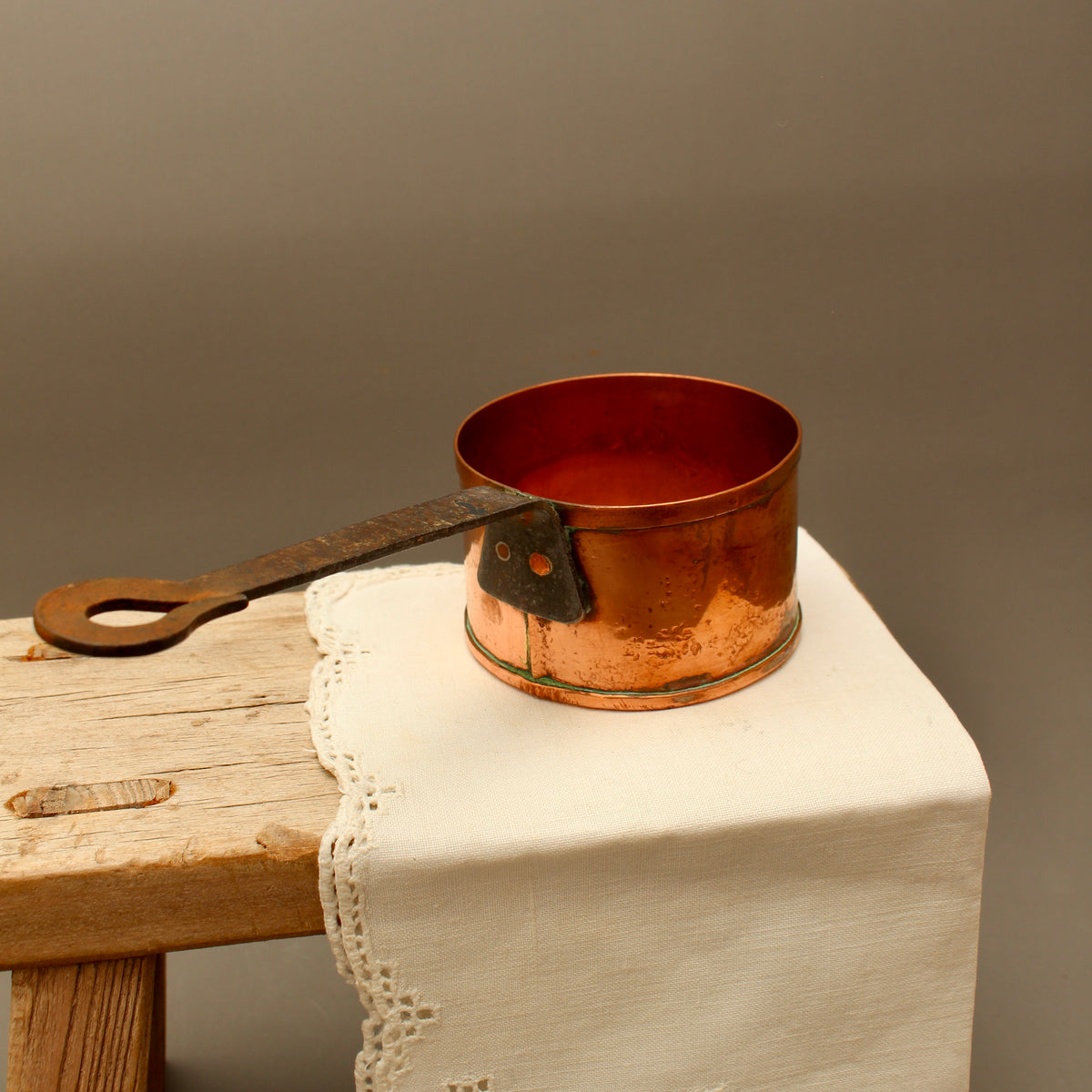 Vintage Jean Goardère Stamped French Copper Pan – 3 Inch Hand-Forged Sugar Pot