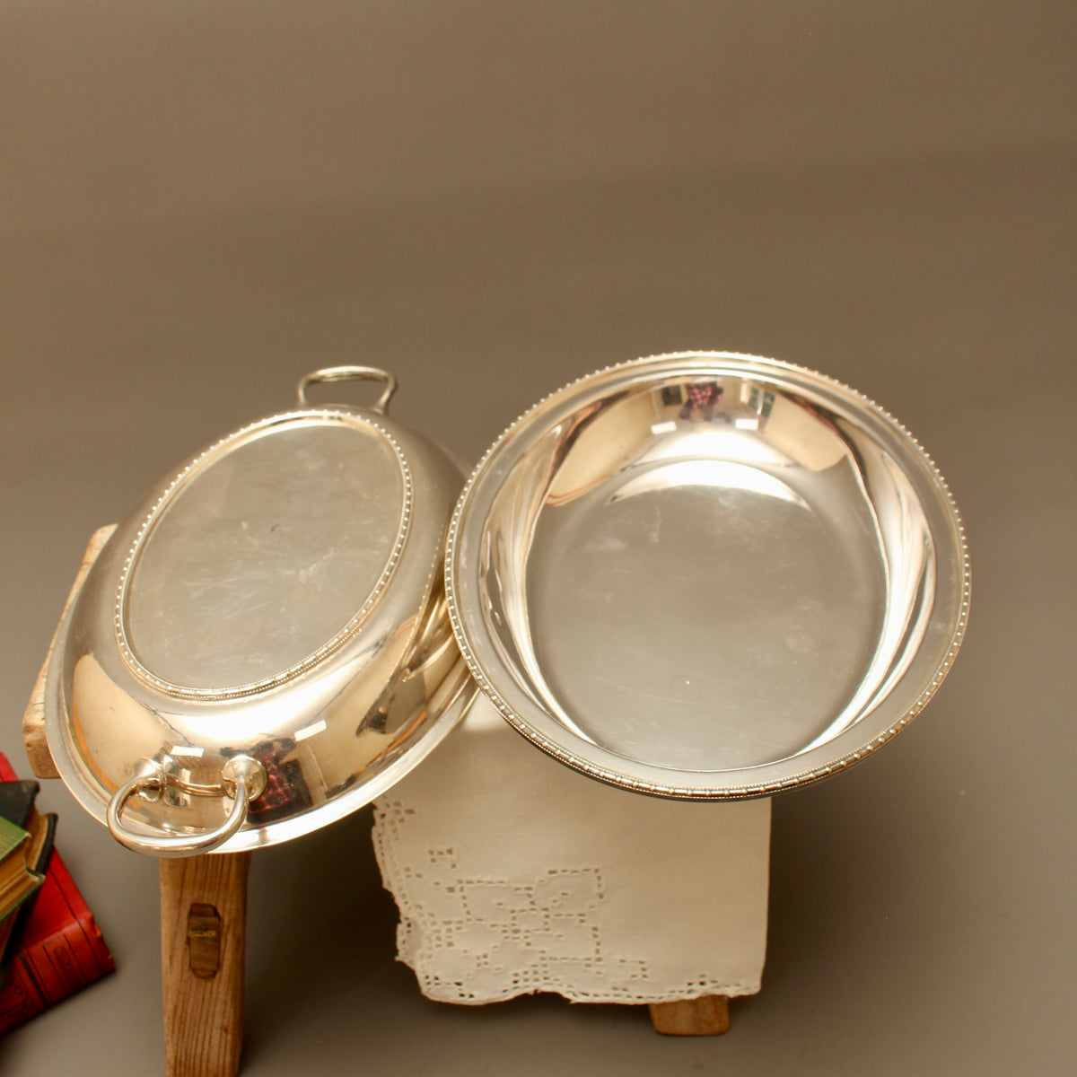 Antique Lee & Wigfull EPNS Silver Plate Entrée Dish – Numbered Two-Piece Serving Platter