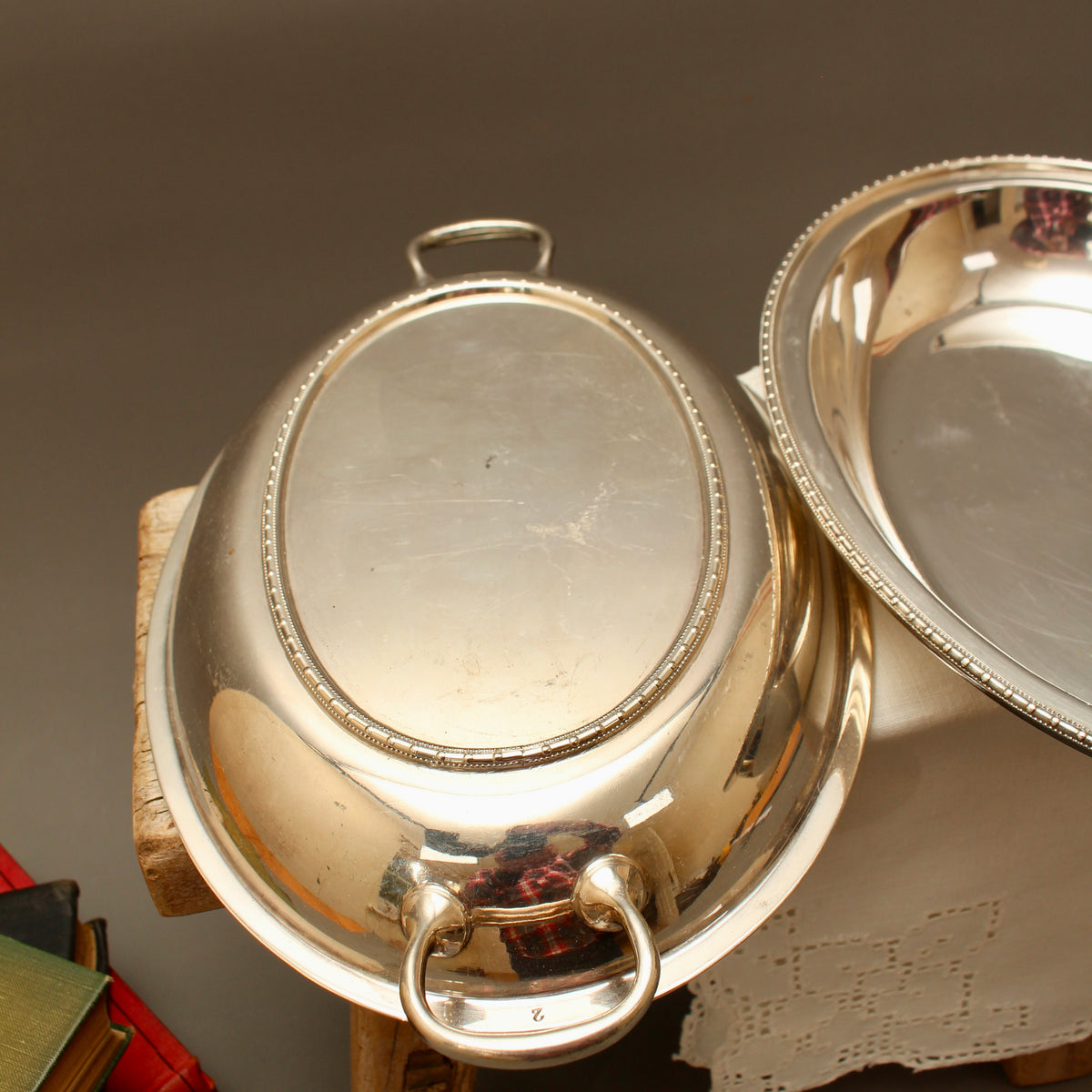 Antique Lee & Wigfull EPNS Silver Plate Entrée Dish – Numbered Two-Piece Serving Platter