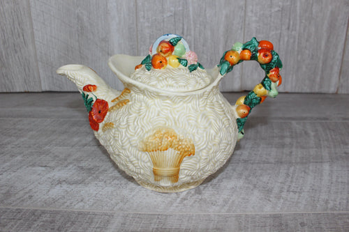 Clarice Cliff Celtic Harvest Teapot Circa 1930 Newport Pottery Made in England
