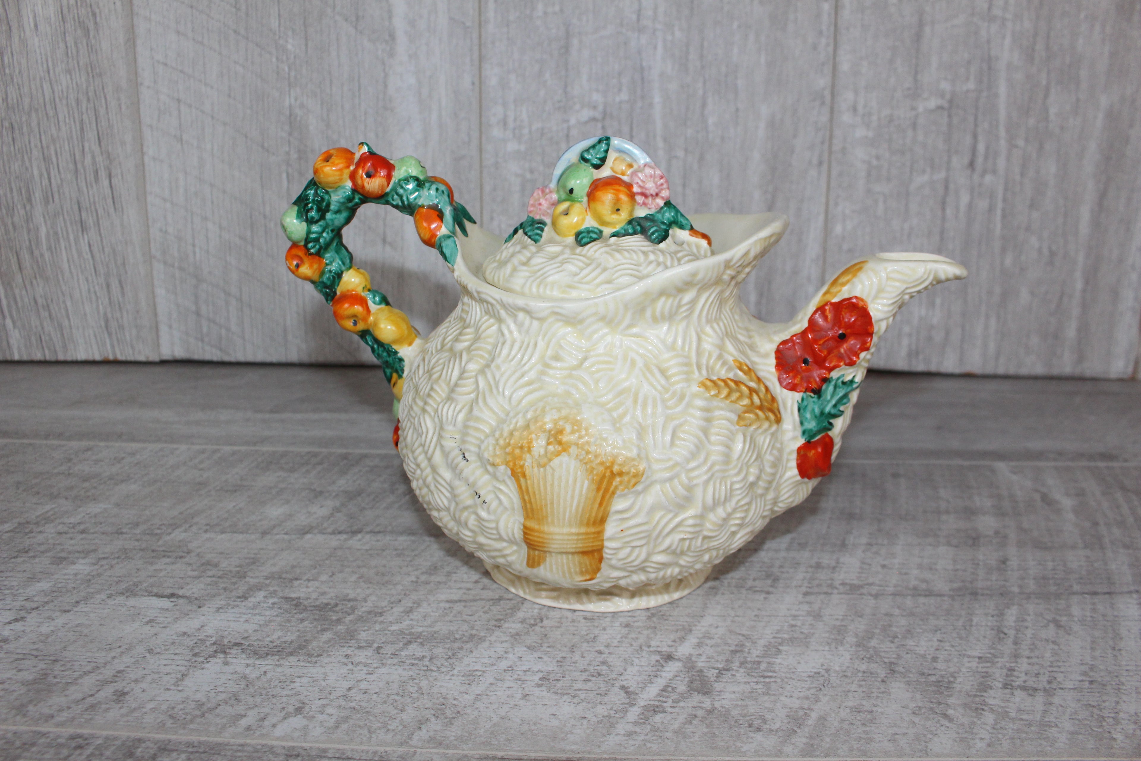 Clarice Cliff Celtic Harvest Teapot Circa 1930 Newport Pottery Made in England