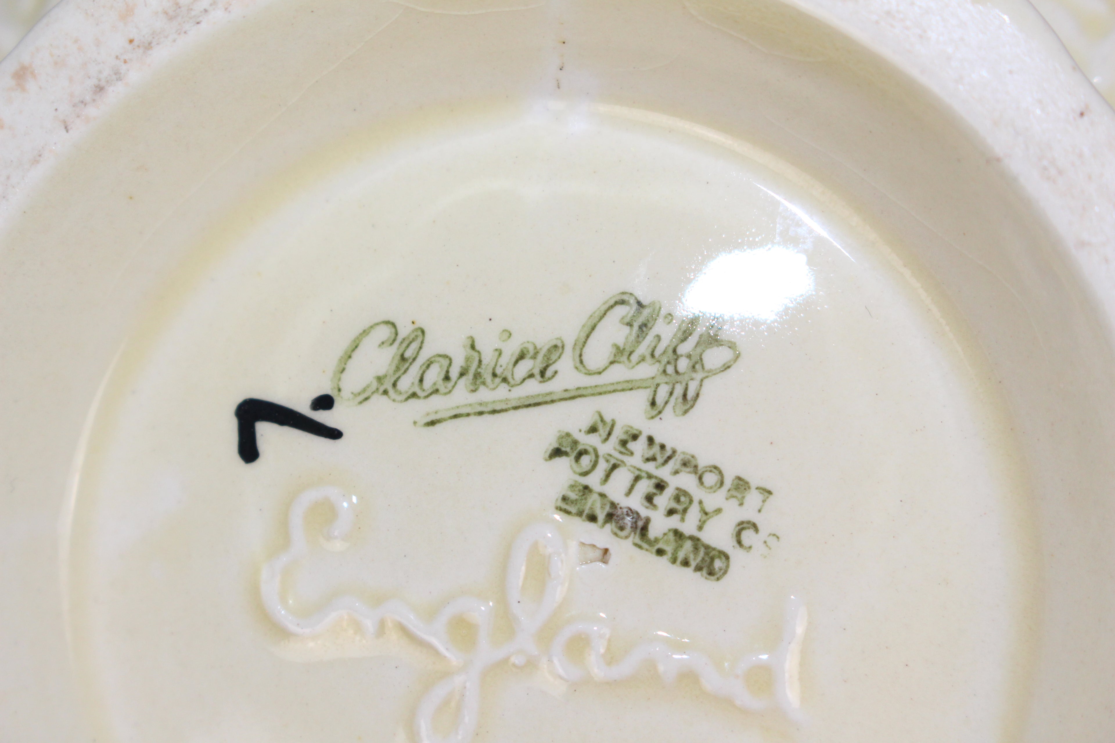 Clarice Cliff Celtic Harvest Teapot Circa 1930 Newport Pottery Made in England