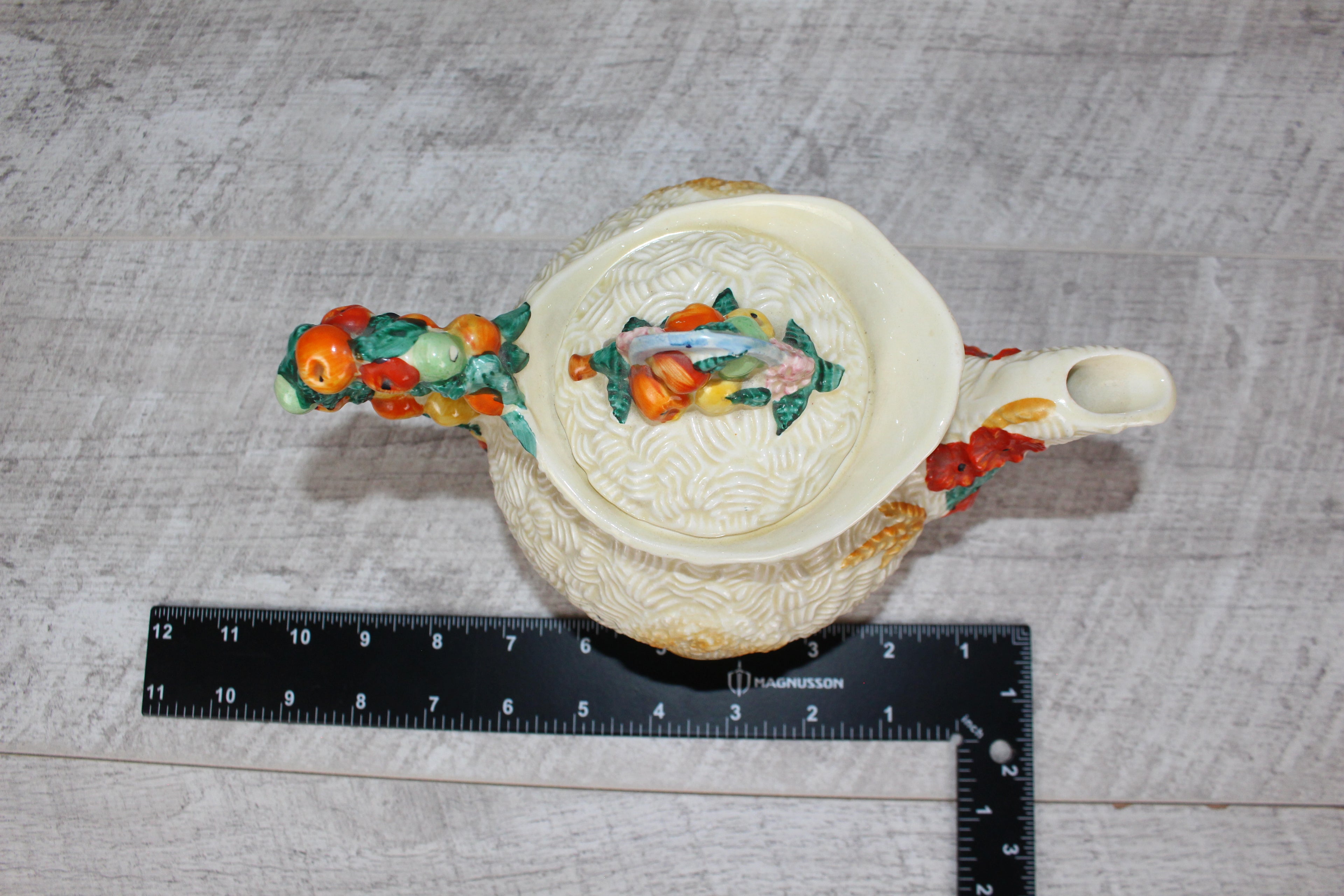 Clarice Cliff Celtic Harvest Teapot Circa 1930 Newport Pottery Made in England