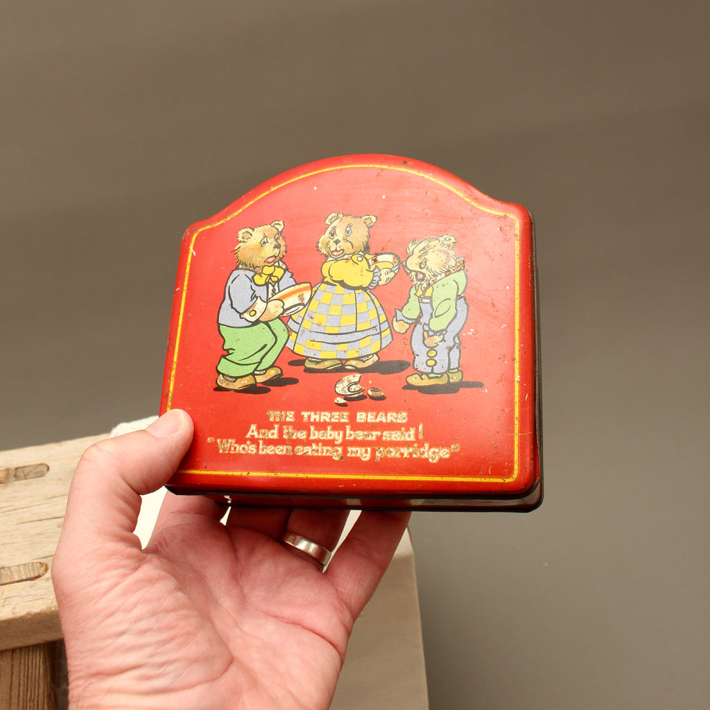 Vintage The Three Bears Lithographed Toffee Tin – Mid-Century Nursery Storage Box