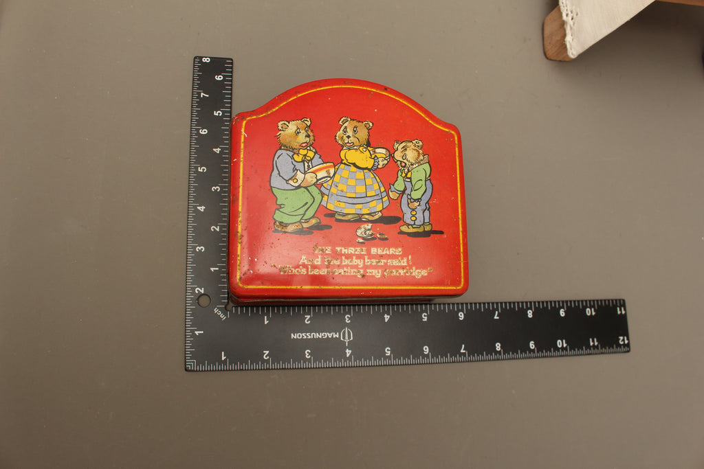 Vintage The Three Bears Lithographed Toffee Tin – Mid-Century Nursery Storage Box