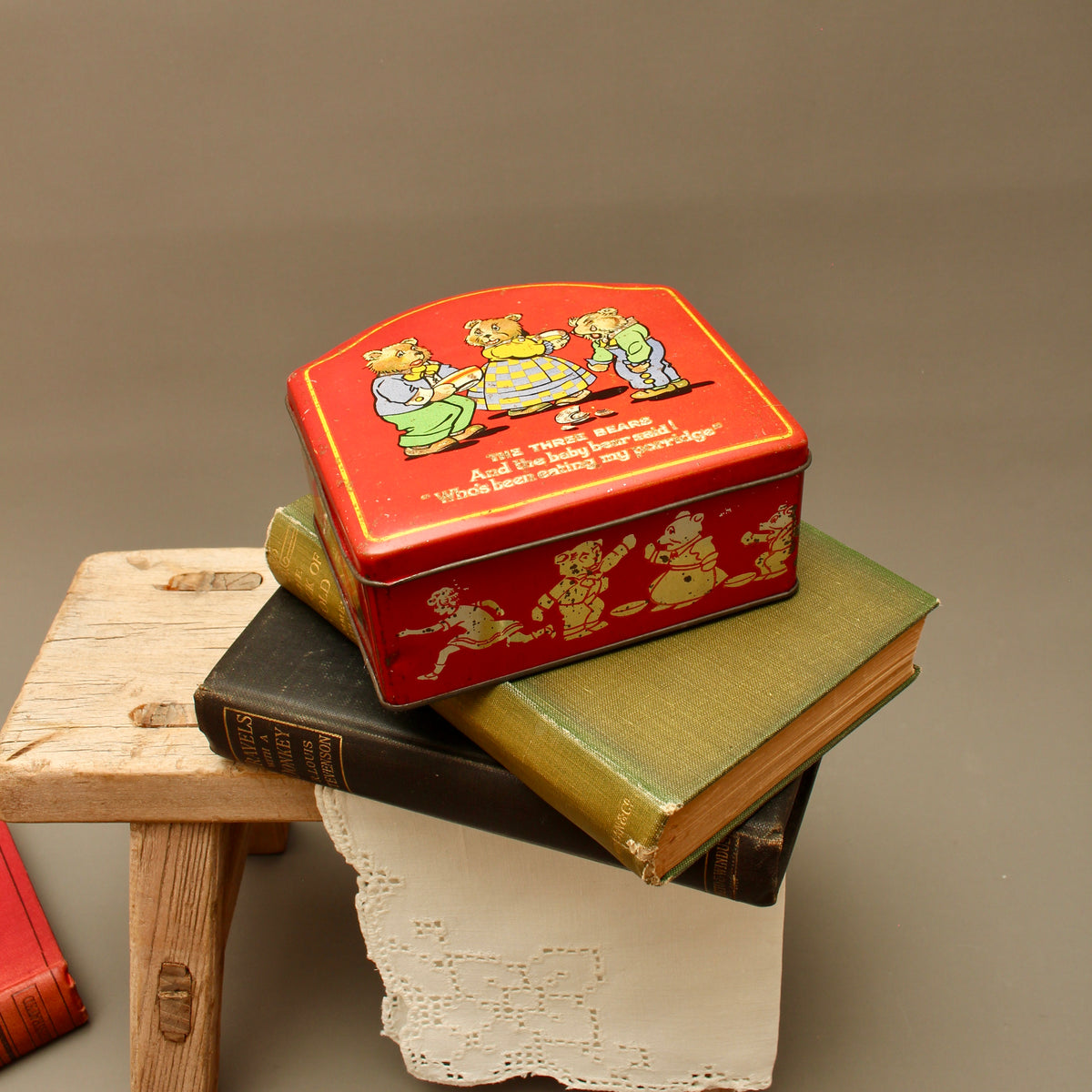 Vintage The Three Bears Lithographed Toffee Tin – Mid-Century Nursery Storage Box