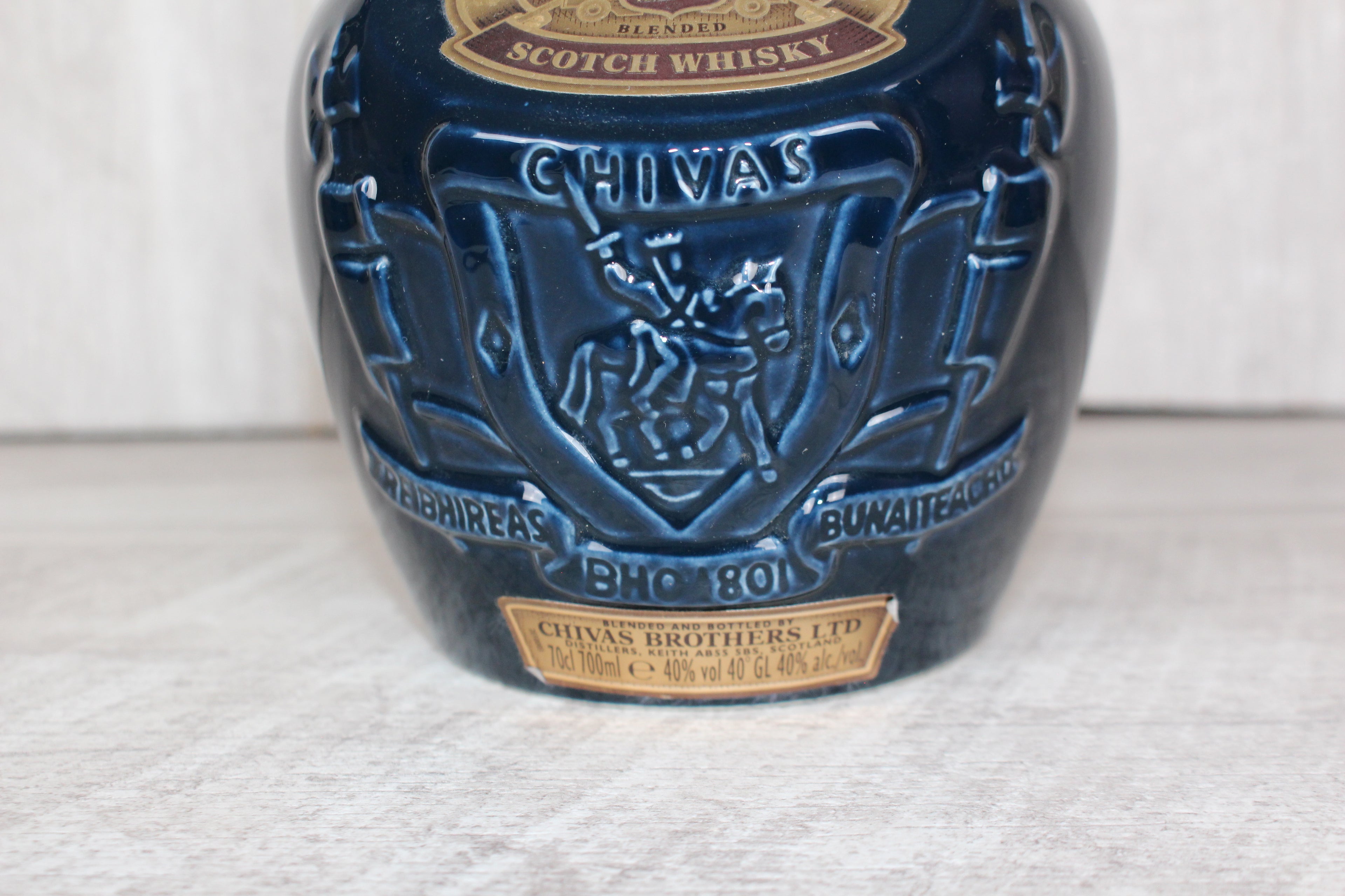 Chivas Regal Royal Salute Whiskey Decanter Wade Blue Made in England