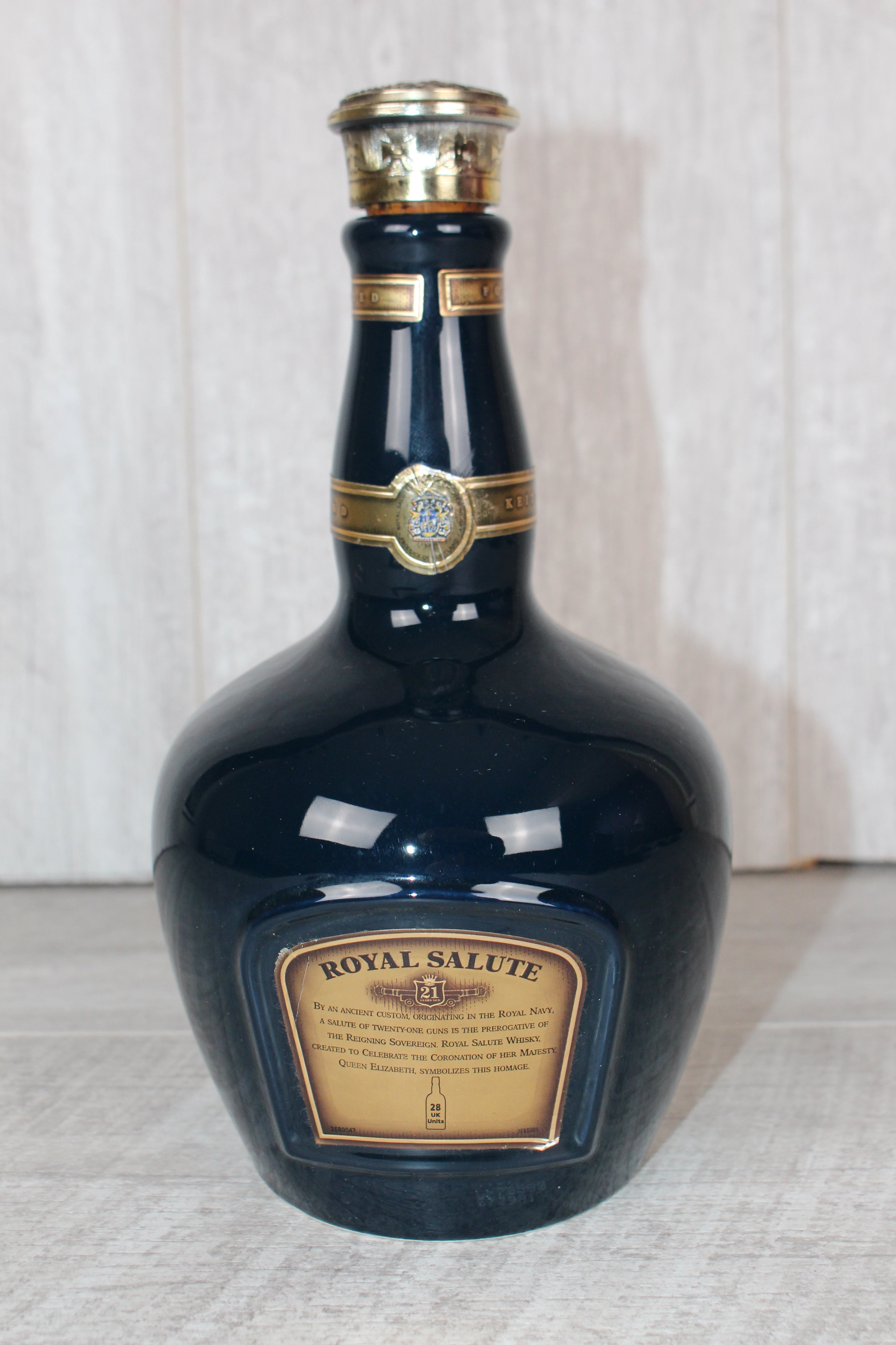 Chivas Regal Royal Salute Whiskey Decanter Wade Blue Made in England