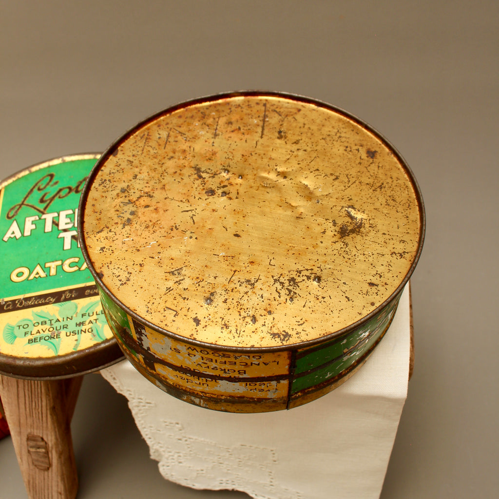 Vintage Lipton's Afternoon Tea Oatcakes Tin – Mid-Century Lithographed Advertising Box