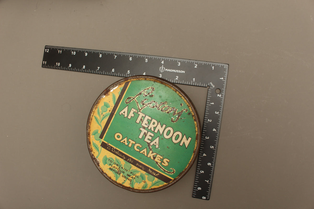 Vintage Lipton's Afternoon Tea Oatcakes Tin – Mid-Century Lithographed Advertising Box