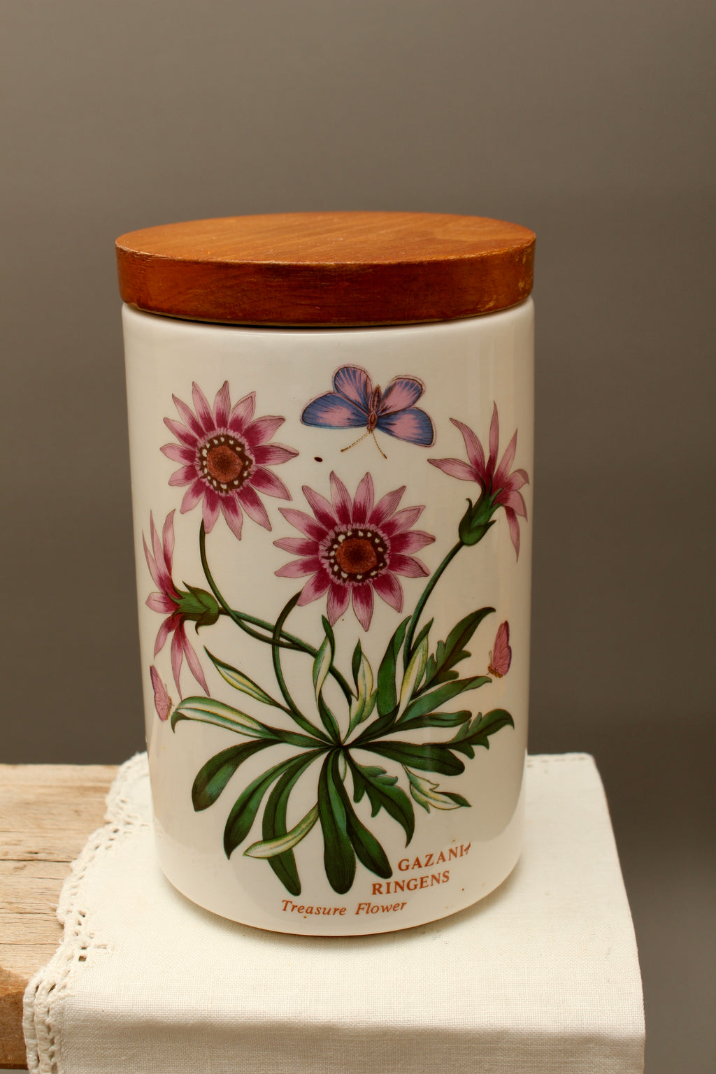 Vintage Portmeirion Botanic Garden Airtight Storage Jar – Gazania Ringens