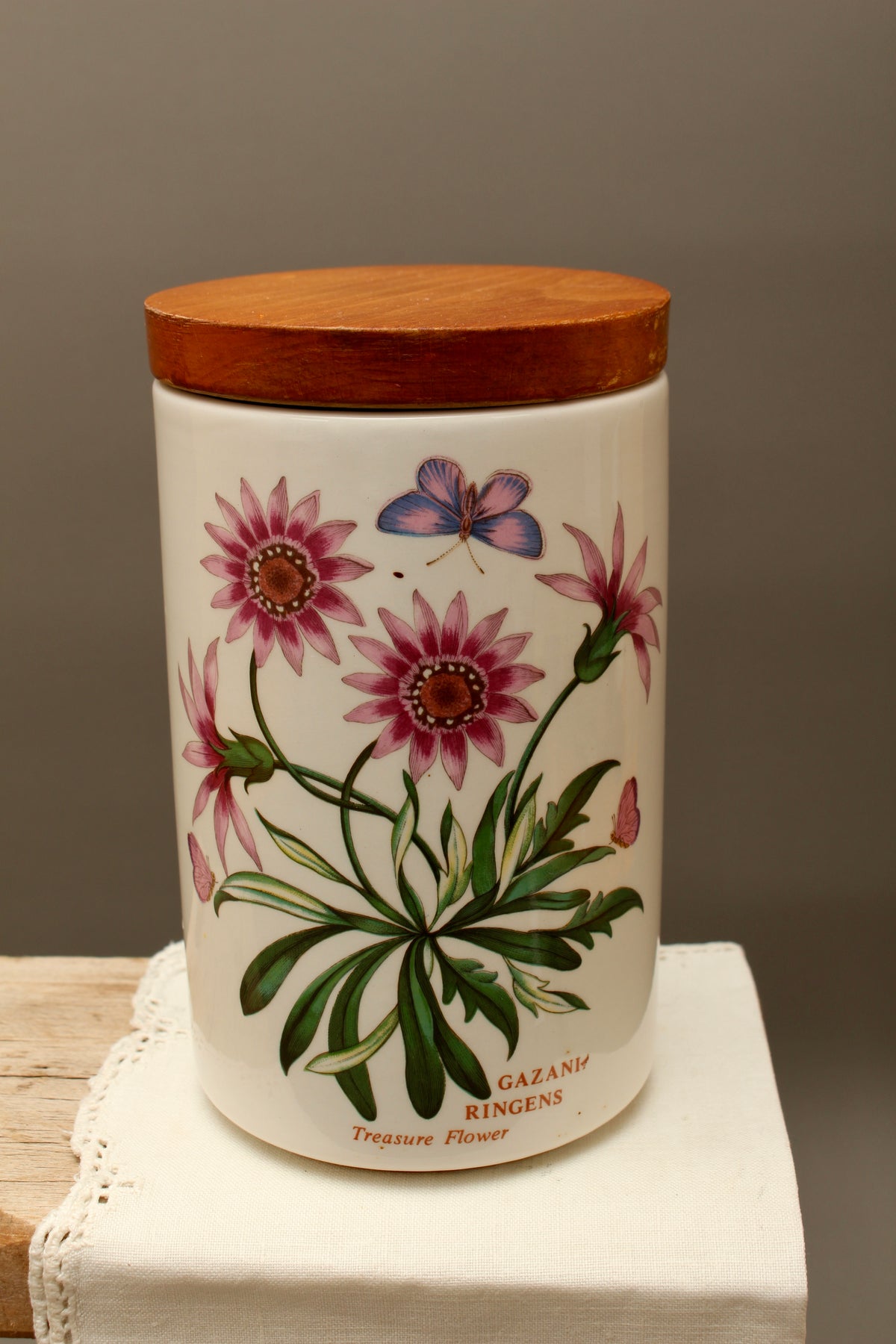 Vintage Portmeirion Botanic Garden Airtight Storage Jar – Gazania Ringens