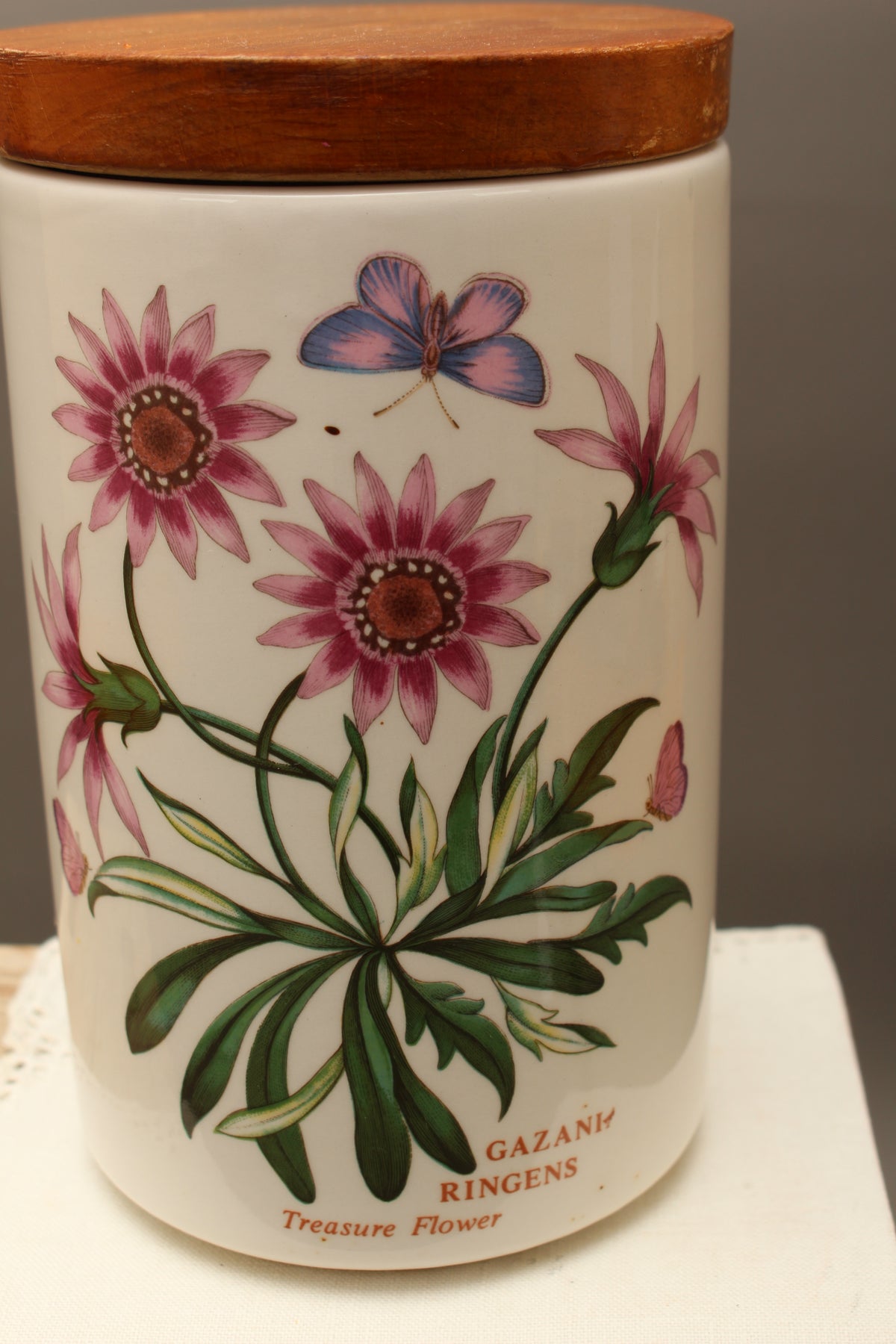 Vintage Portmeirion Botanic Garden Airtight Storage Jar – Gazania Ringens
