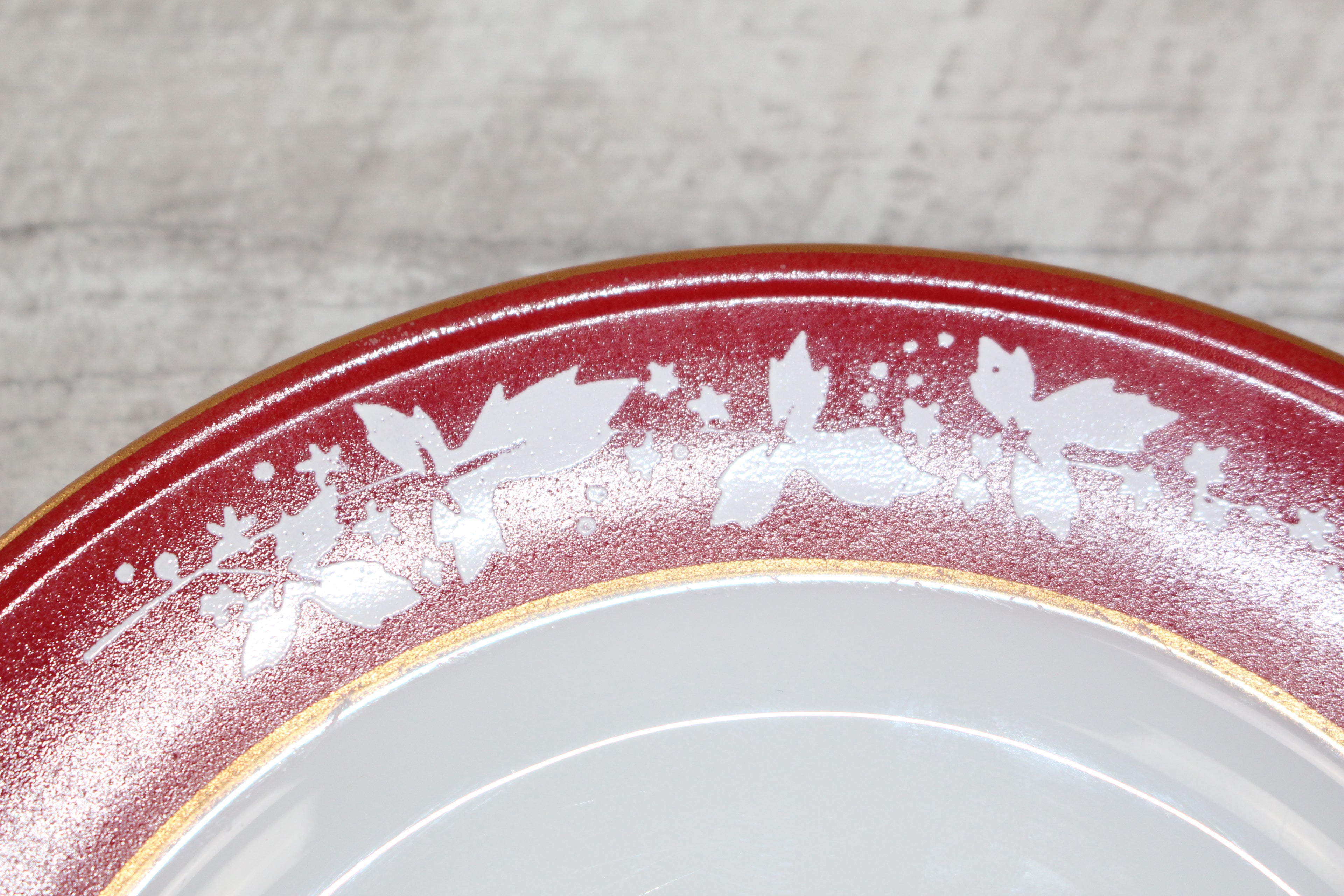 Pyrex Claret Hawthorne pattern side plate