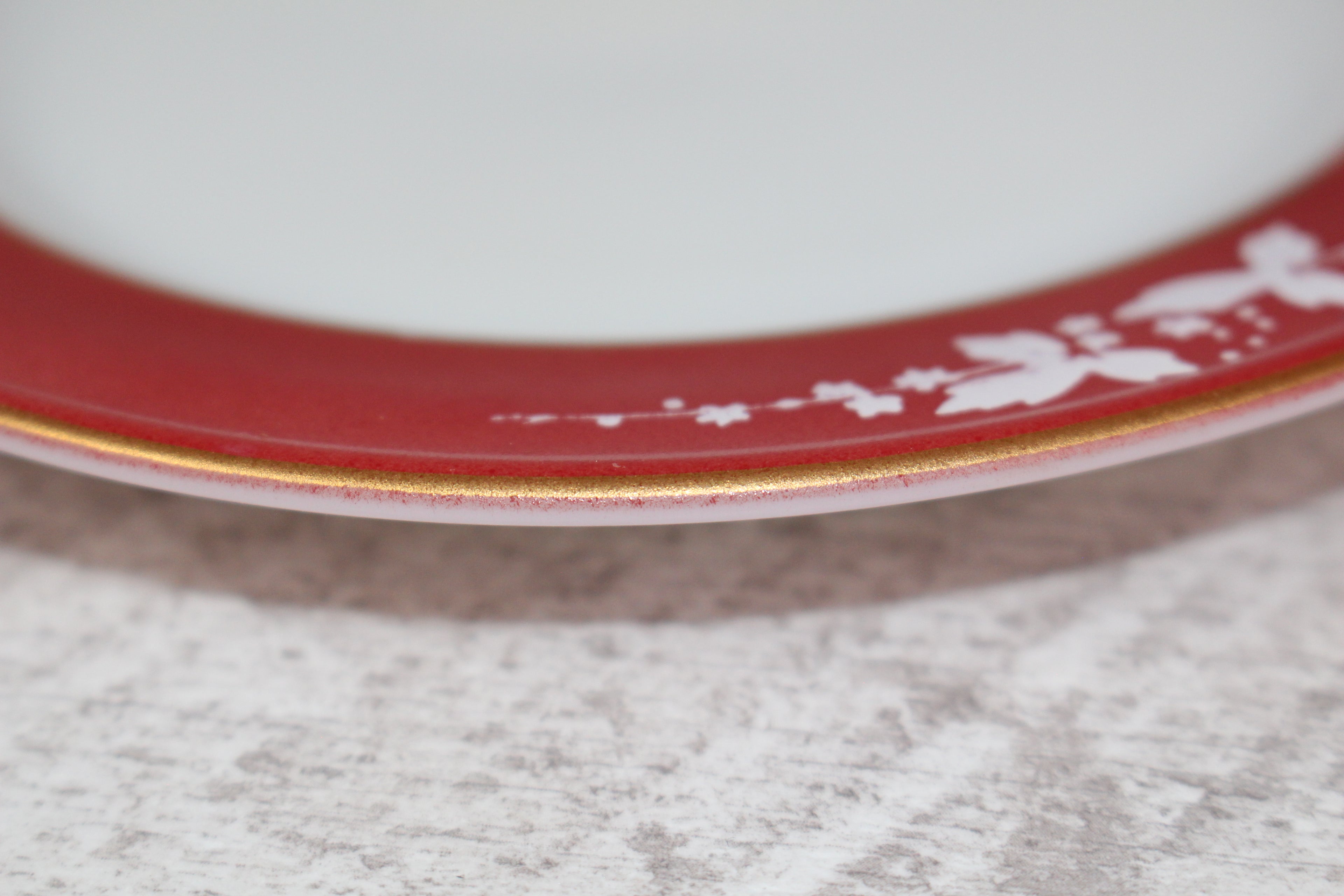Pyrex Claret Hawthorne pattern side plate