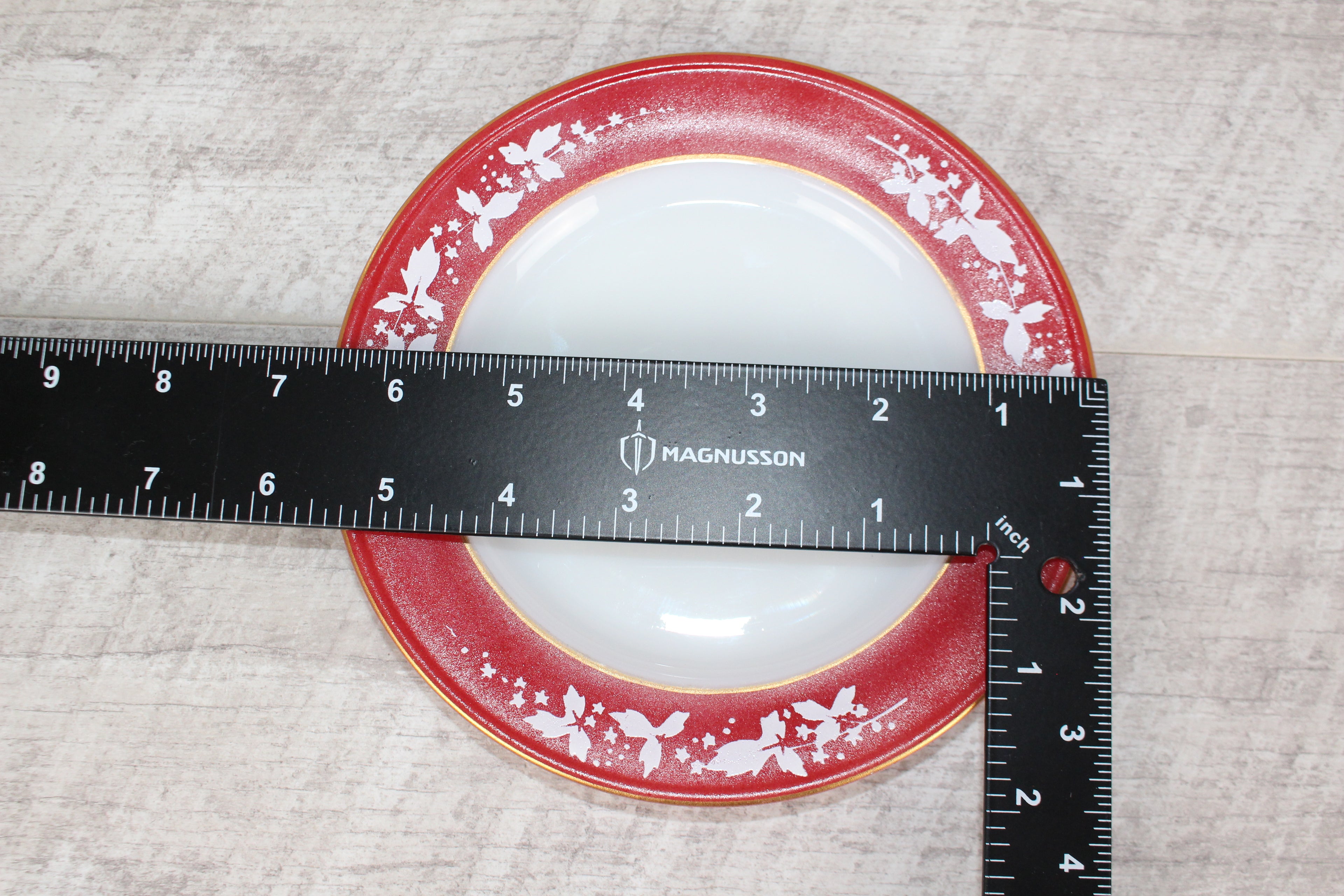 Pyrex Claret Hawthorne pattern side plate