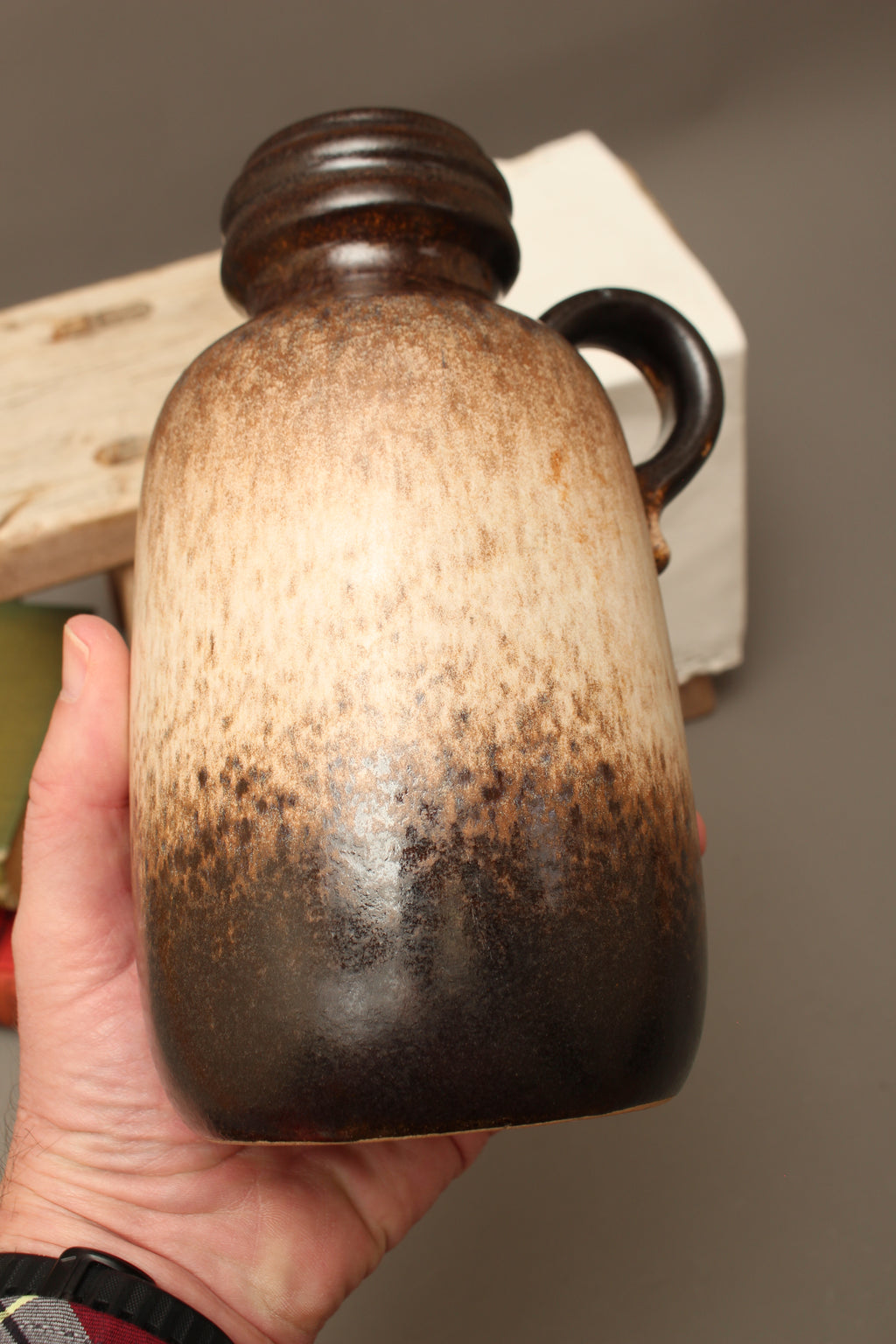 Vintage West German Pottery Mottled Jug Vase – Scheurich 413-20