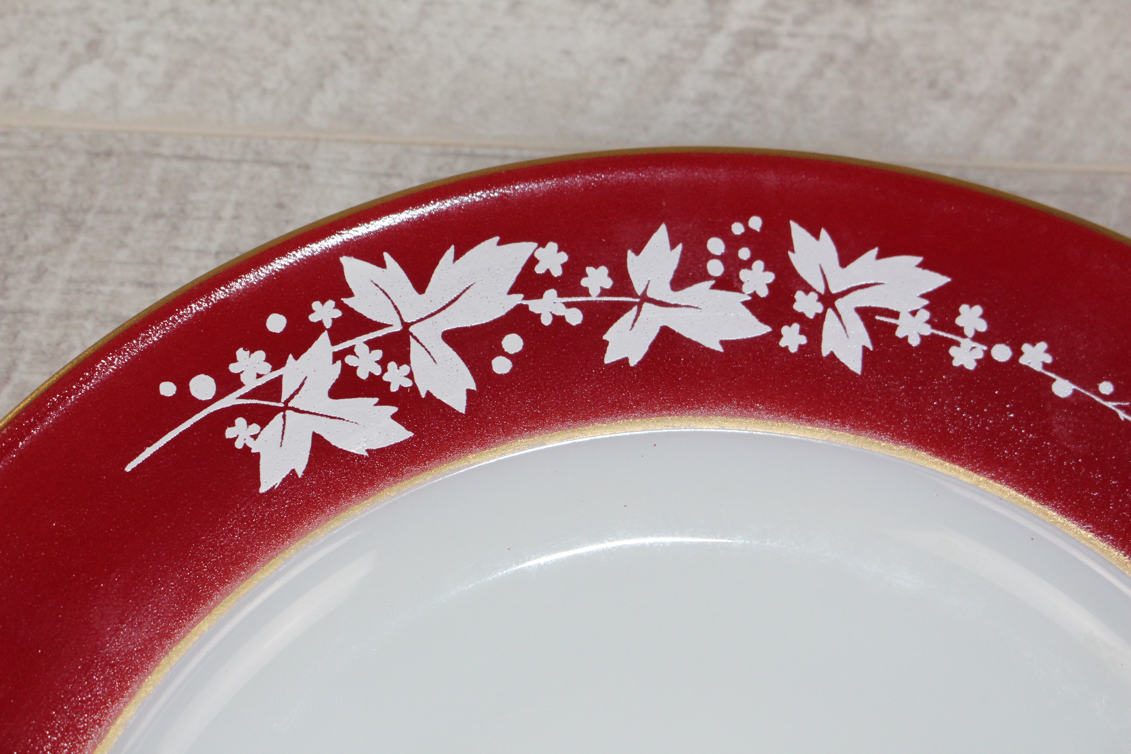 Pyrex Claret Hawthorne pattern Dinner plate