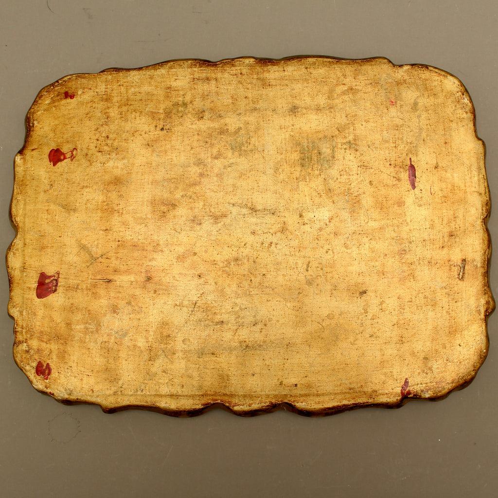 Vintage Florentine Gilt Wood Serving Tray – Small Crimson Florentia Dish