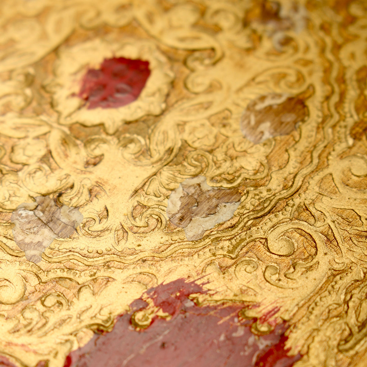 Vintage Florentine Gilt Wood Serving Tray – Small Crimson Florentia Dish