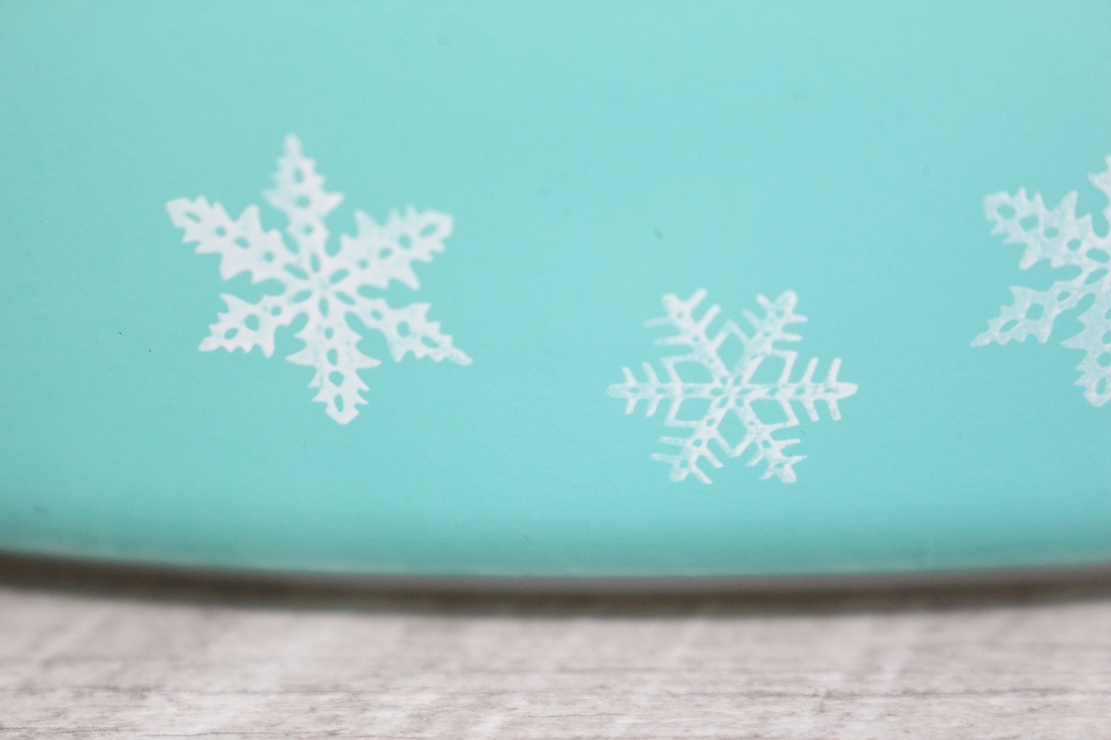 JAJ Pyrex Turquoise Snowflake Divided Dish Vintage
