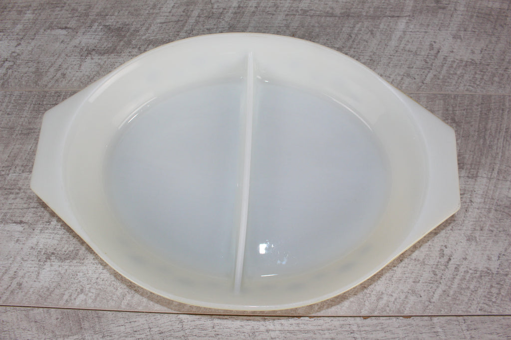 JAJ Pyrex Yellow Gaiety Snowflake Divided Dish